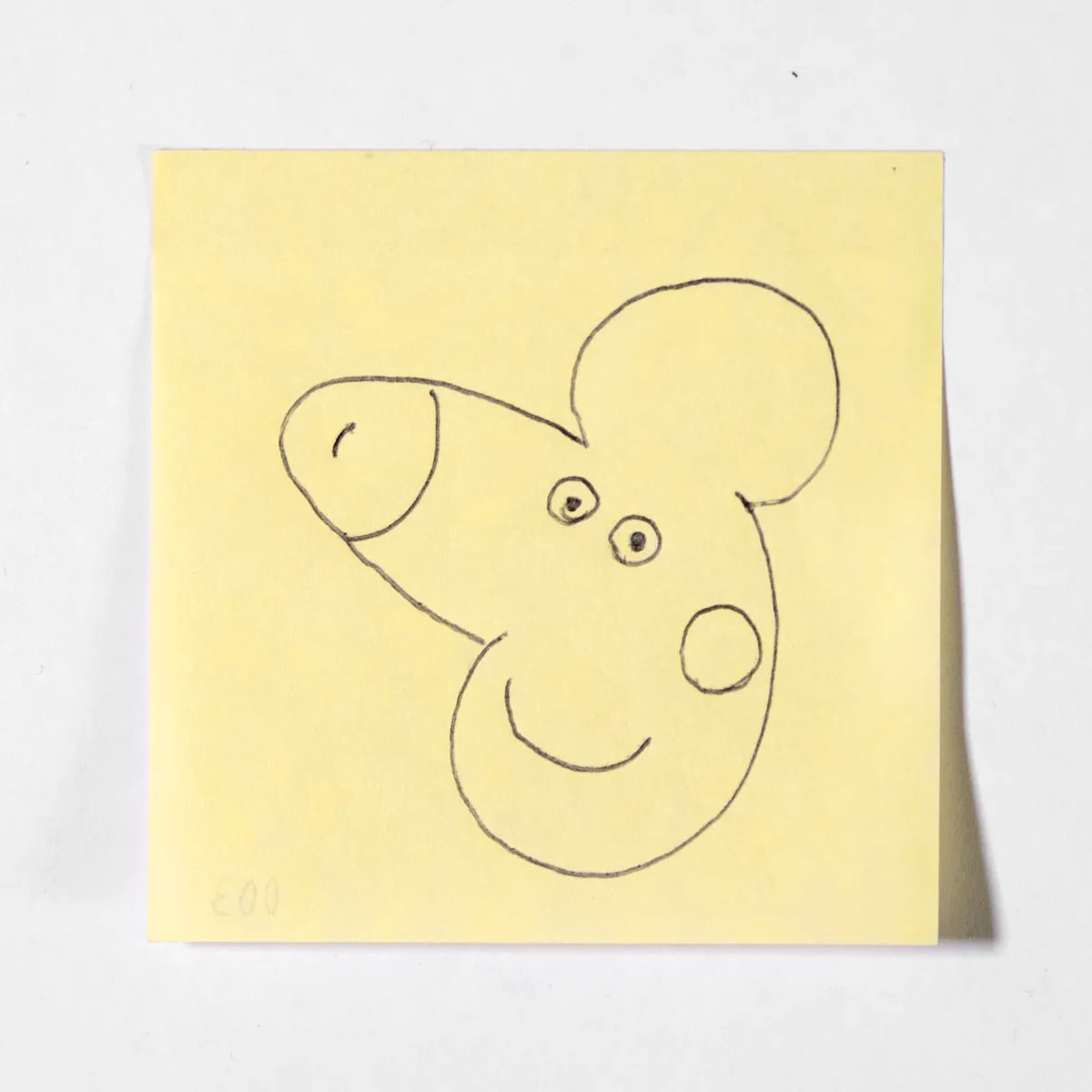 Peppa, No. 003 of 512: a hand-drawn cazzo on a sticky note