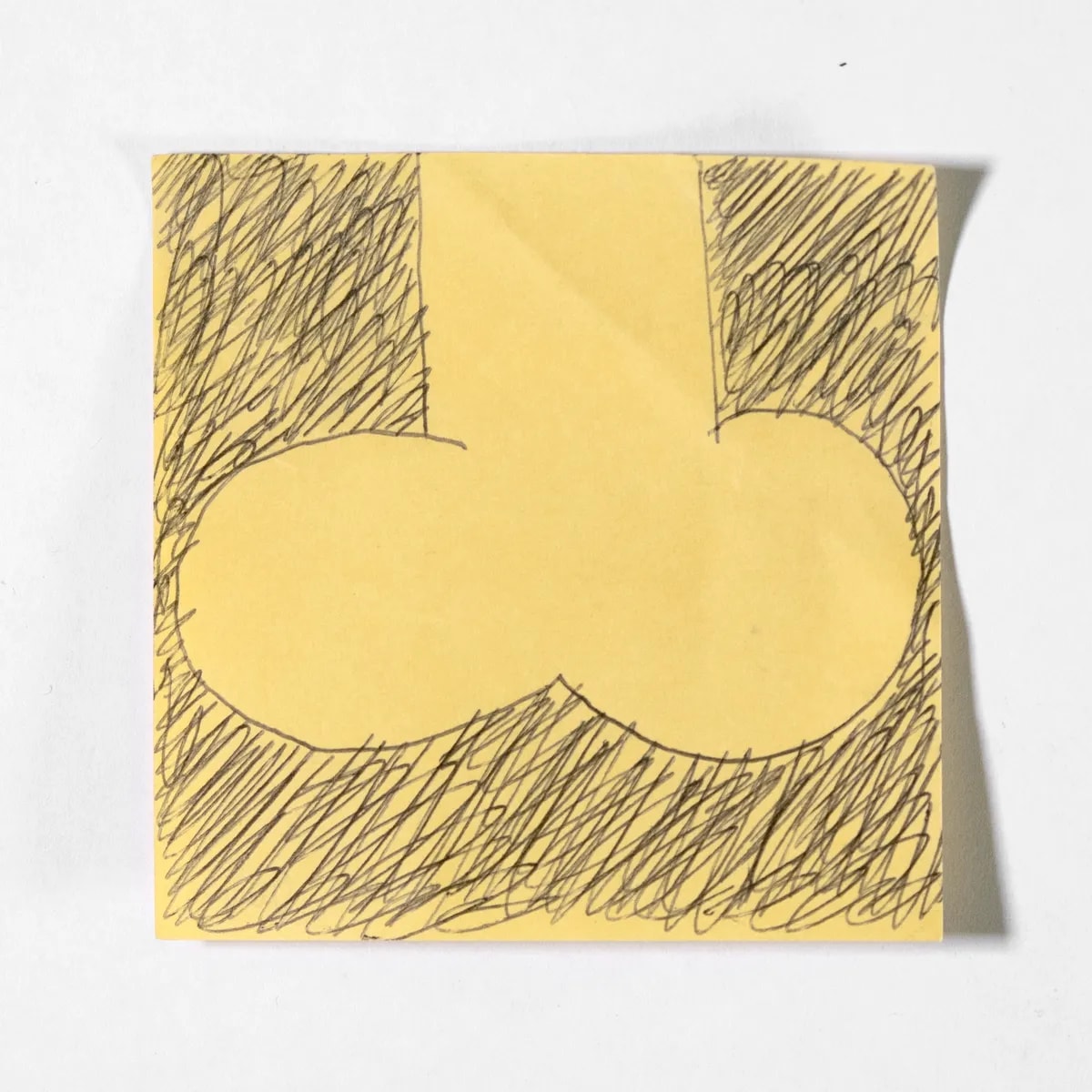 1/3, No. 004 of 512: a hand-drawn cazzo on a sticky note