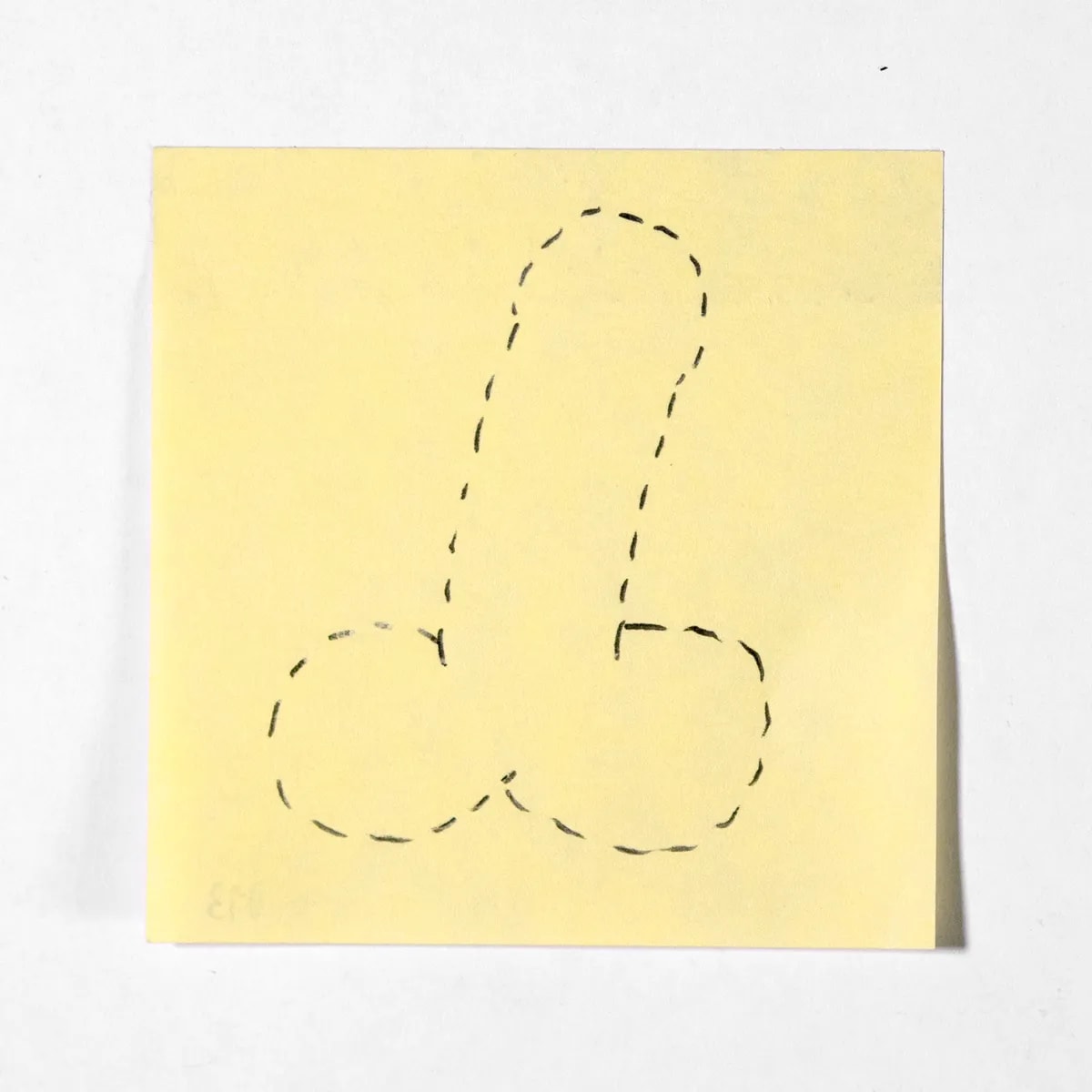 Sue, No. 013 of 512: a hand-drawn cazzo on a sticky note