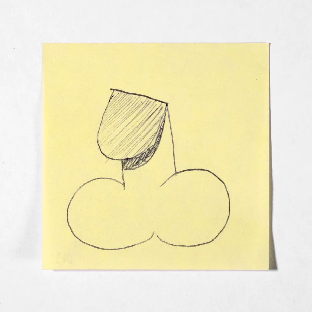 Folded, No. 042 of 512: a hand-drawn cazzo on a sticky note