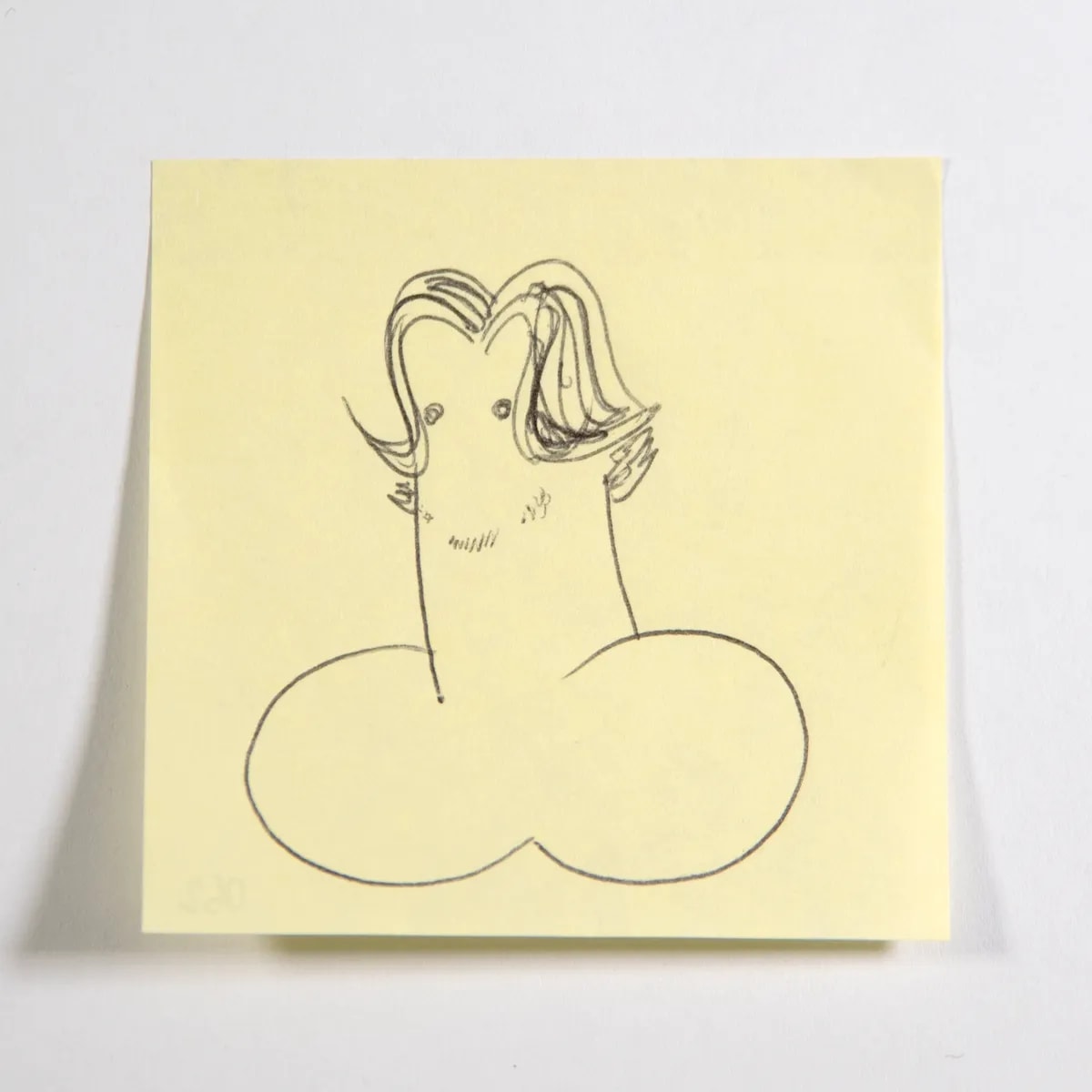 Portrait3, No. 062 of 512: a hand-drawn cazzo on a sticky note