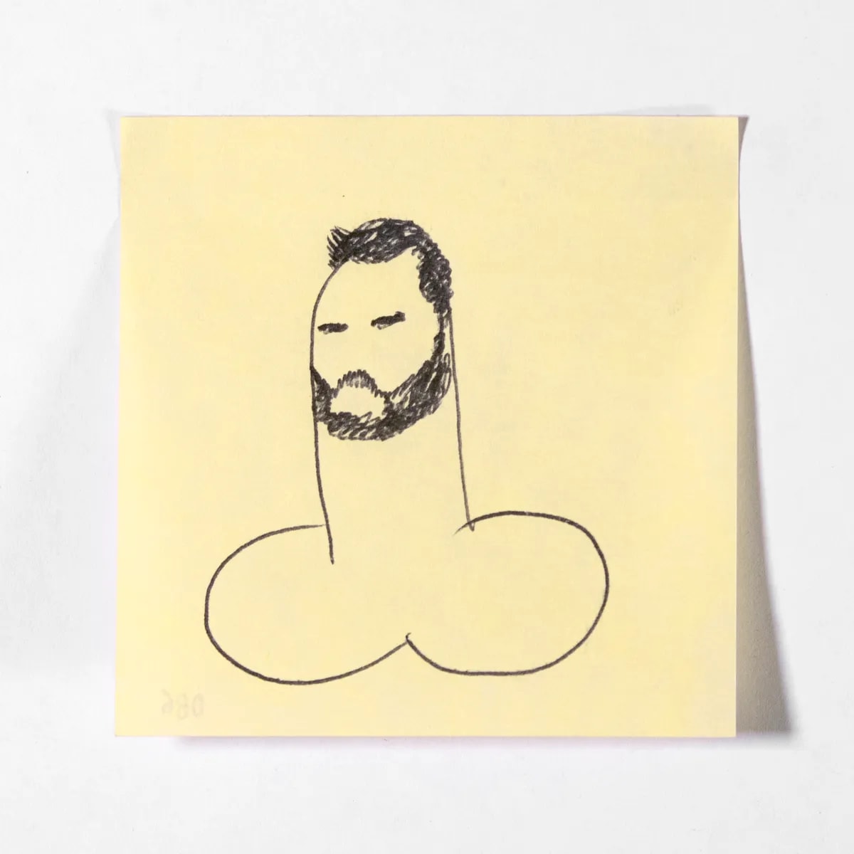 Portrait4, No. 086 of 512: a hand-drawn cazzo on a sticky note
