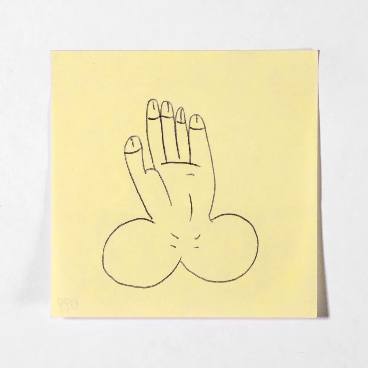 Touch, No. 099 of 512: a hand-drawn cazzo on a sticky note