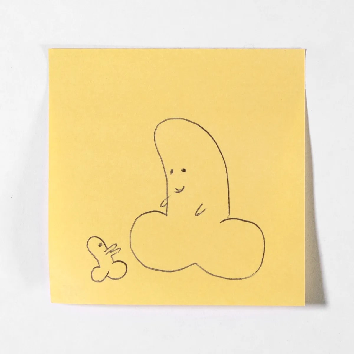 Affection, No. 115 of 512: a hand-drawn cazzo on a sticky note