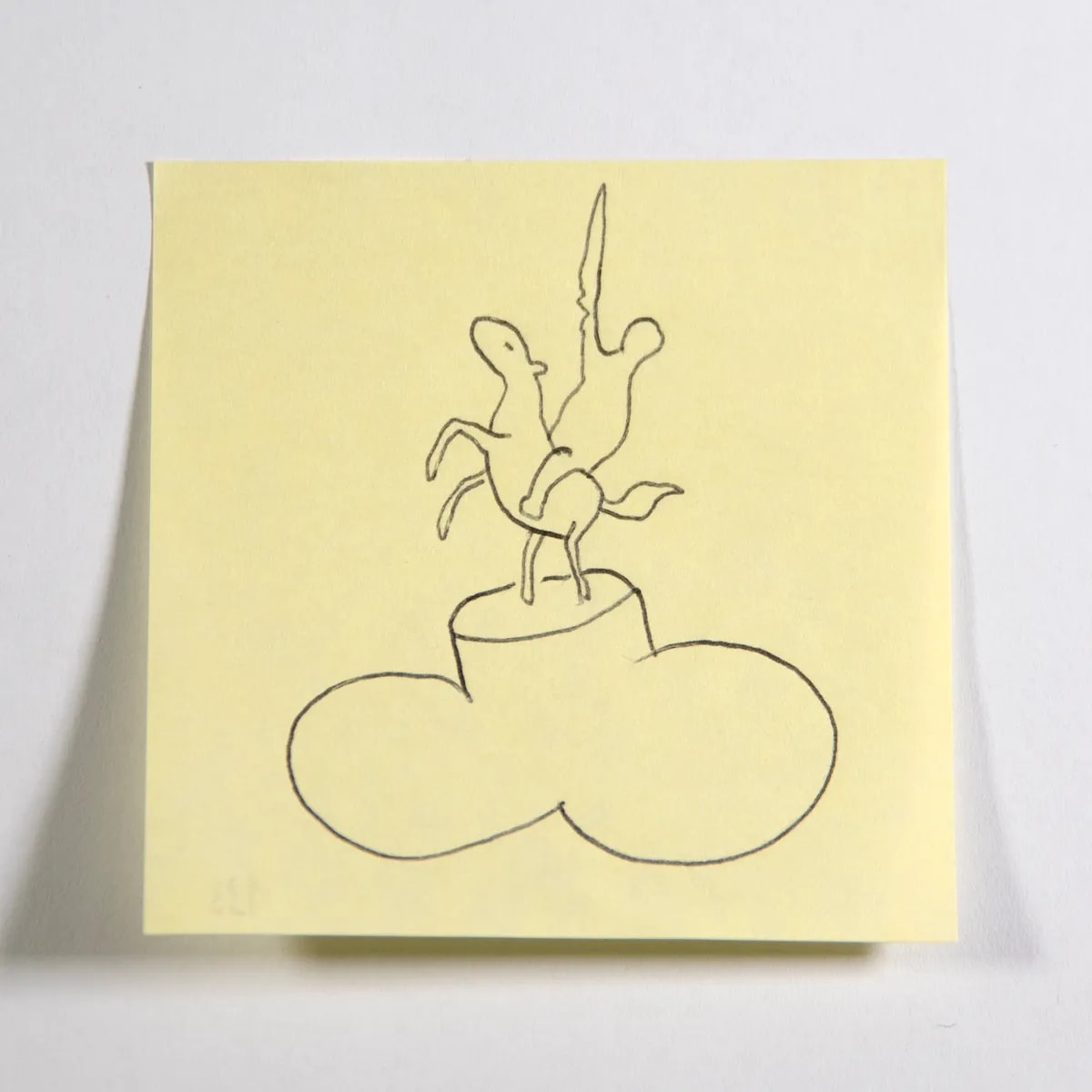 Savoia, No. 133 of 512: a hand-drawn cazzo on a sticky note