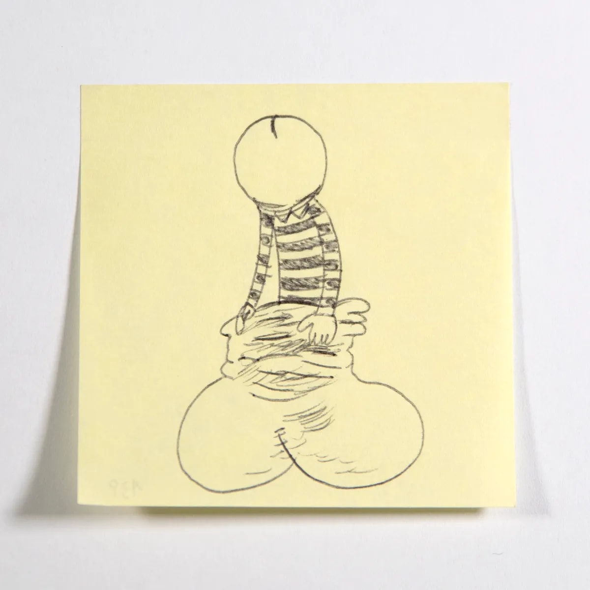Wally, No. 139 of 512: a hand-drawn cazzo on a sticky note