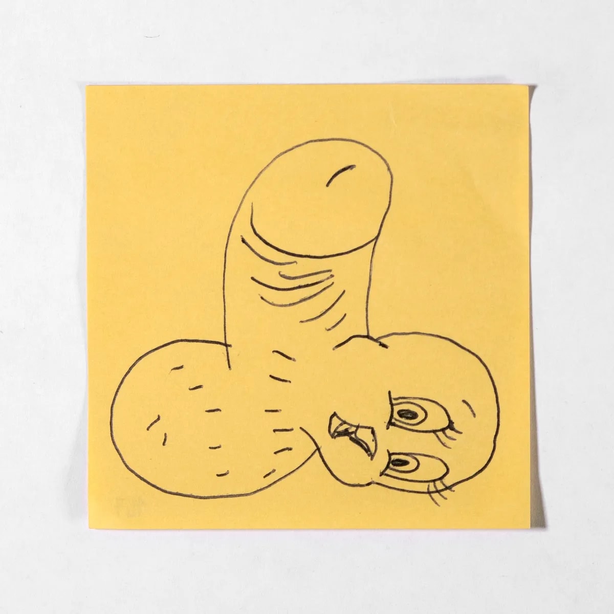 Tweety, No. 147 of 512: a hand-drawn cazzo on a sticky note