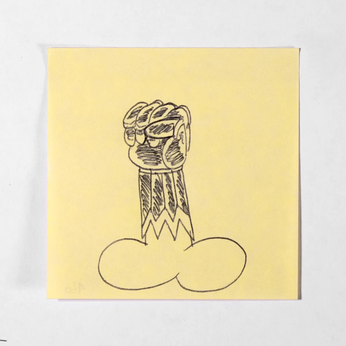 Gurendaizā, No. 160 of 512: a hand-drawn cazzo on a sticky note