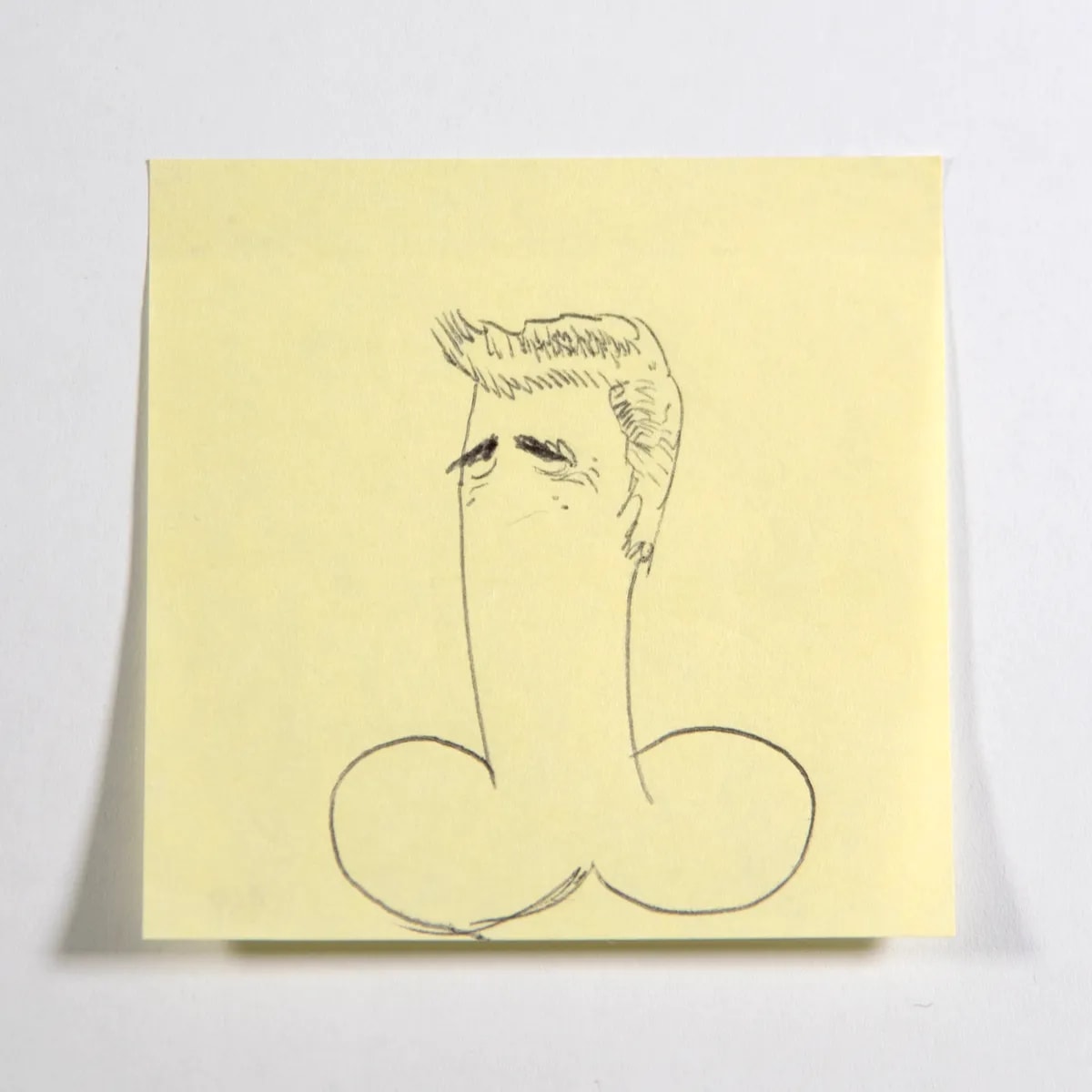 Portrait7, No. 169 of 512: a hand-drawn cazzo on a sticky note