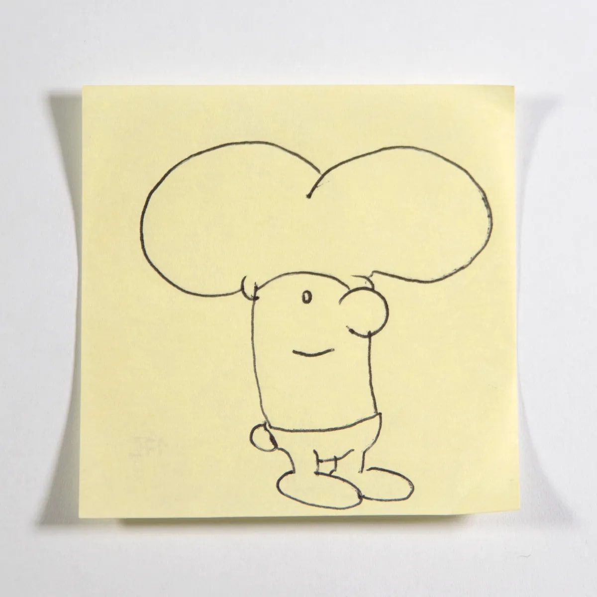 Schtroumpf, No. 172 of 512: a hand-drawn cazzo on a sticky note