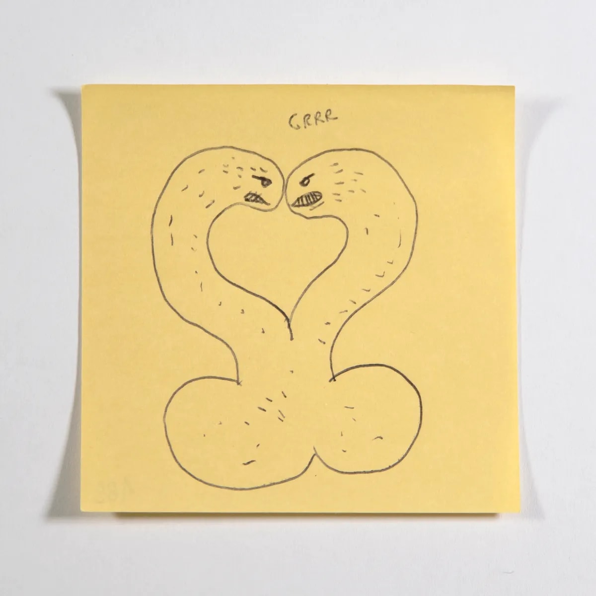 Conflictual, No. 182 of 512: a hand-drawn cazzo on a sticky note