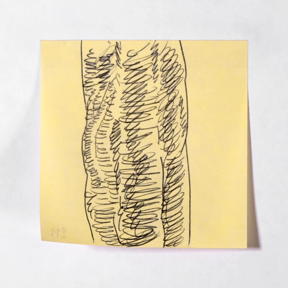 XL, No. 211 of 512: a hand-drawn cazzo on a sticky note