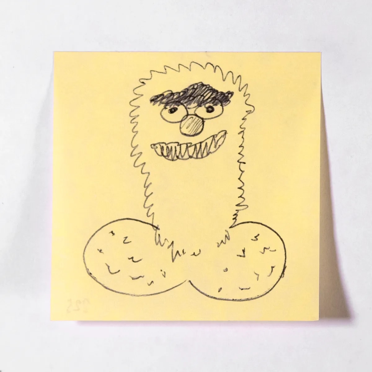 Animal, No. 225 of 512: a hand-drawn cazzo on a sticky note