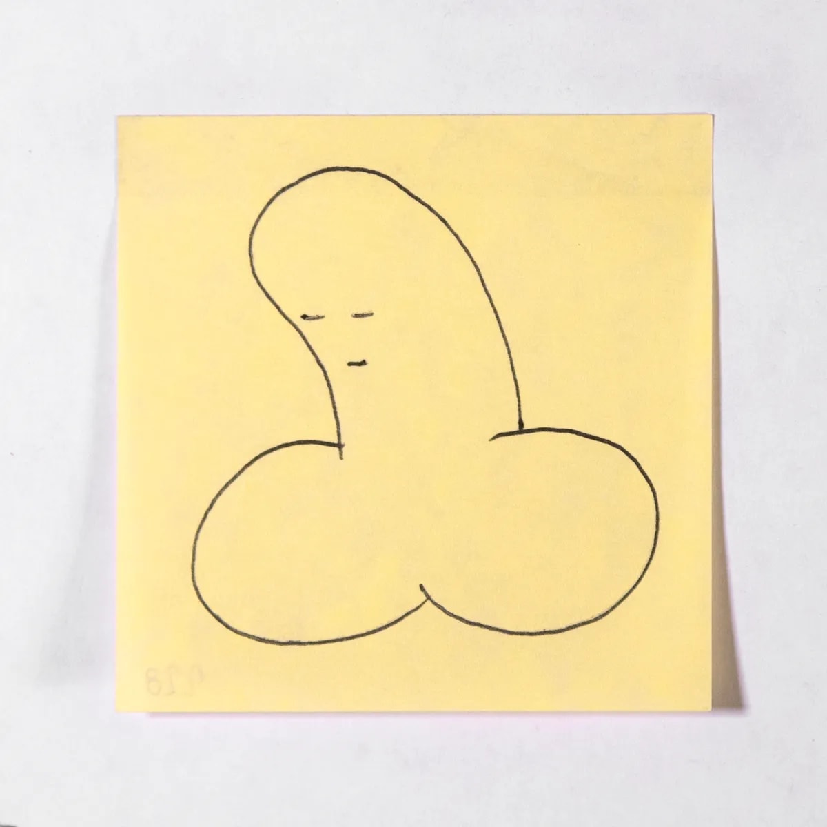 Dejected, No. 228 of 512: a hand-drawn cazzo on a sticky note