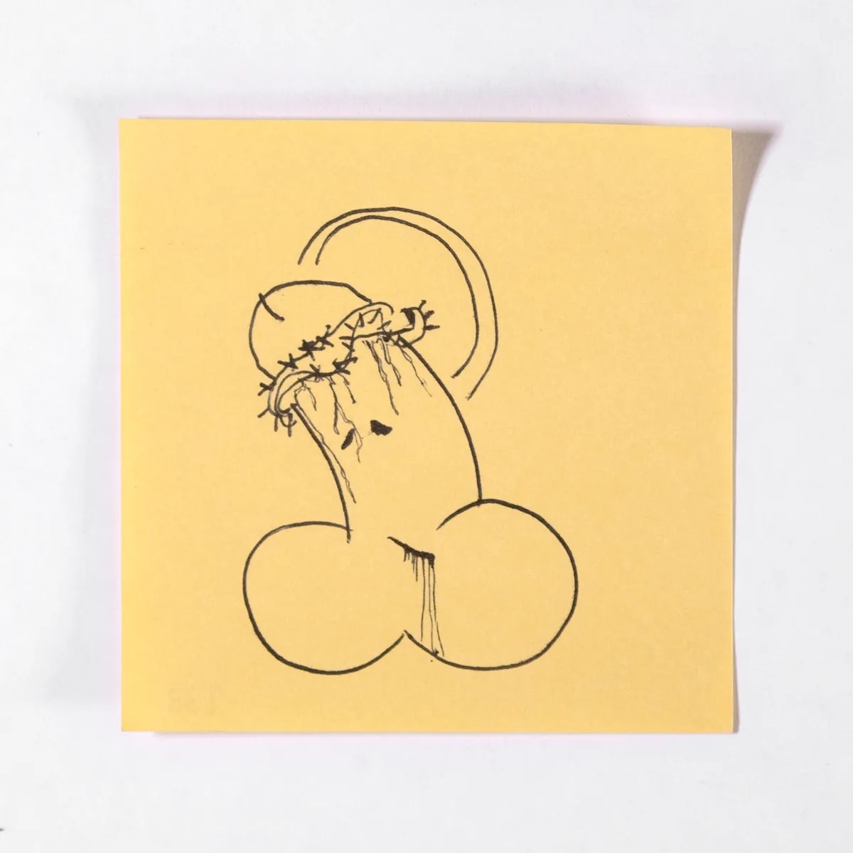 Passion, No. 238 of 512: a hand-drawn cazzo on a sticky note