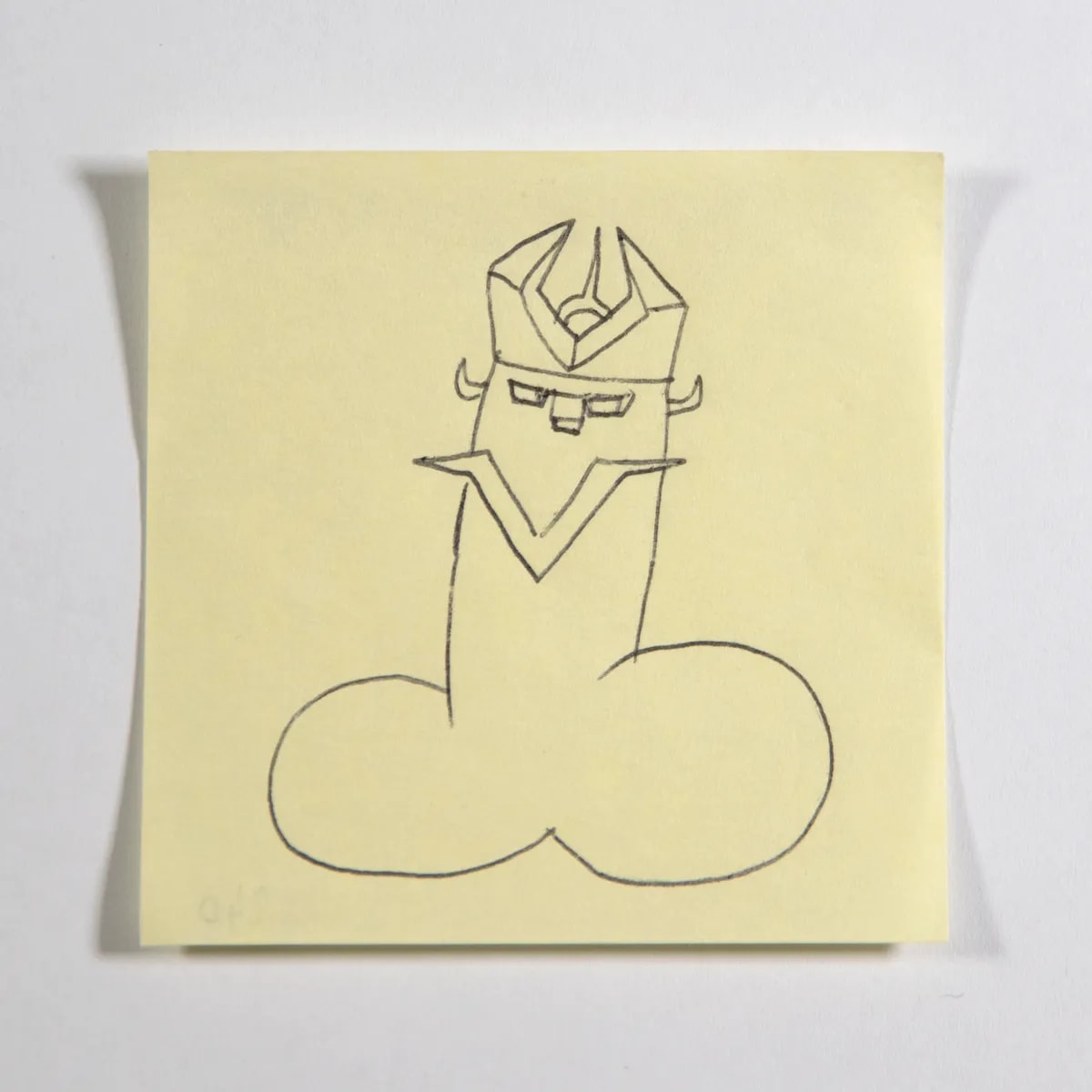 Mazinger, No. 240 of 512: a hand-drawn cazzo on a sticky note