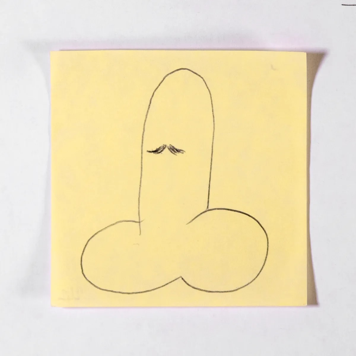 Arrogant, No. 242 of 512: a hand-drawn cazzo on a sticky note