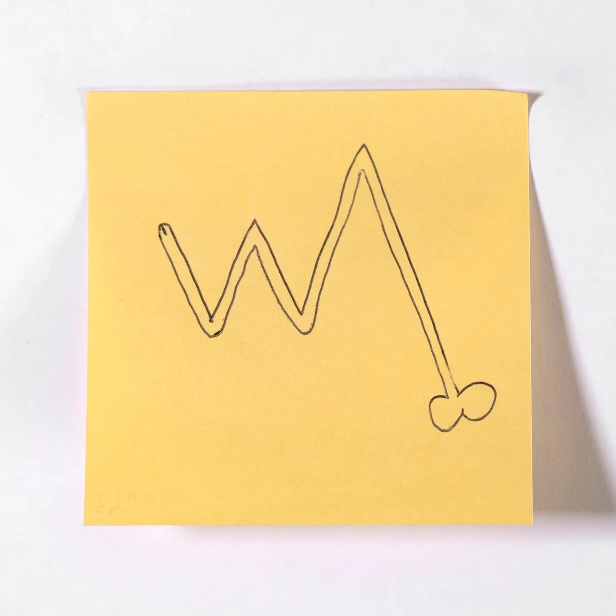 Trading, No. 243 of 512: a hand-drawn cazzo on a sticky note