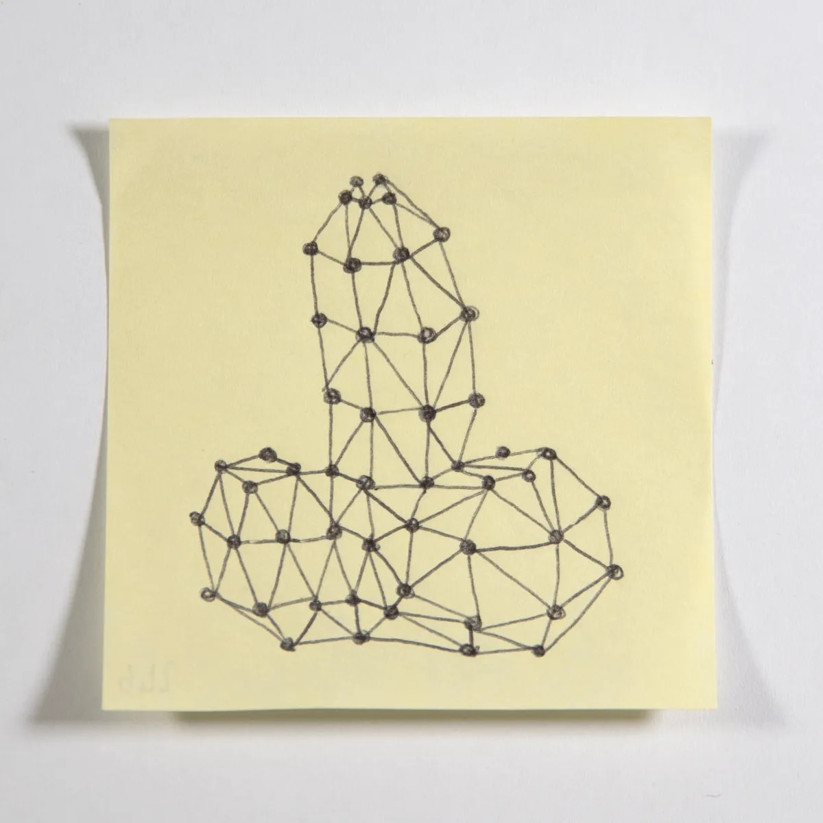 Minimalism, No. 246 of 512: a hand-drawn cazzo on a sticky note
