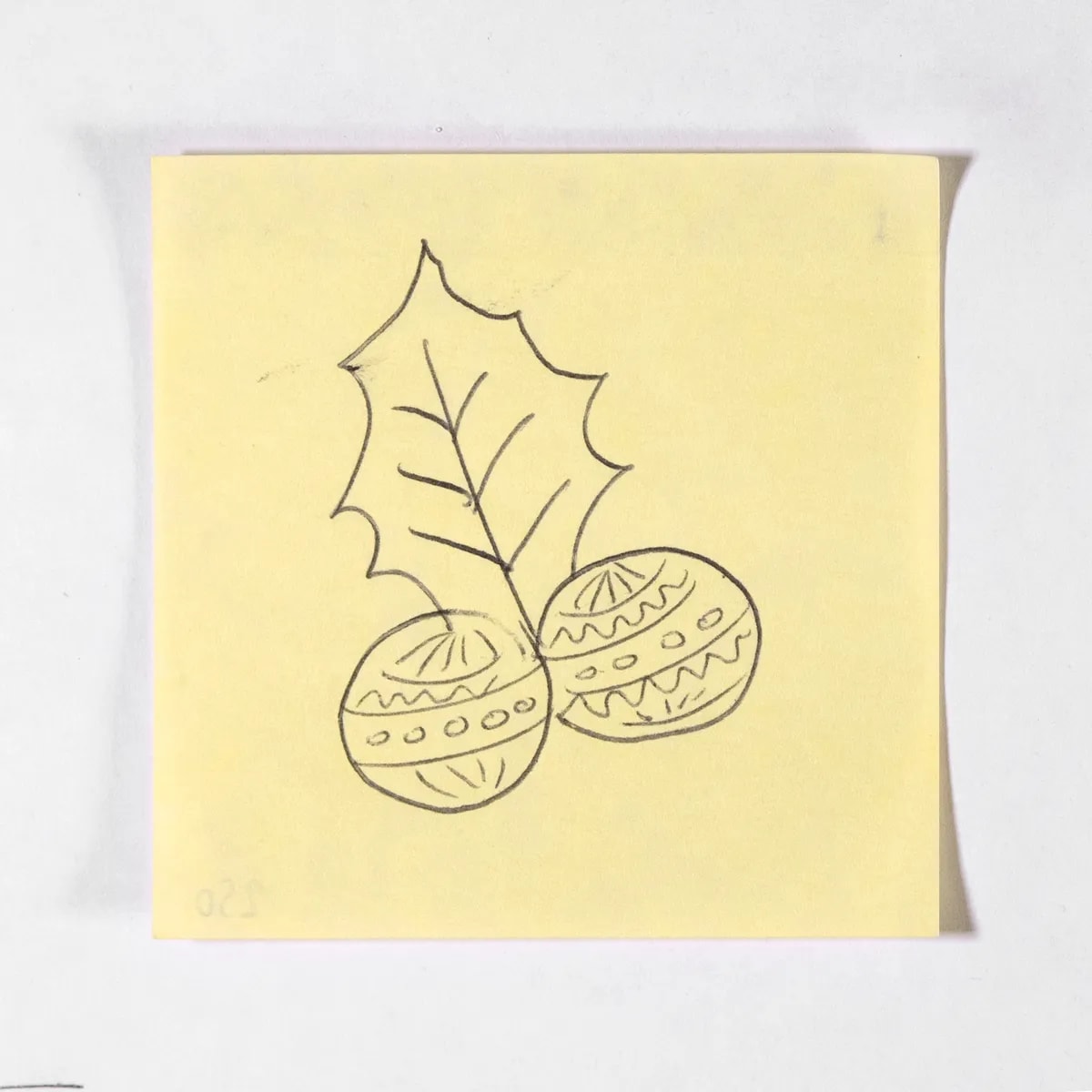 Christmas, No. 250 of 512: a hand-drawn cazzo on a sticky note