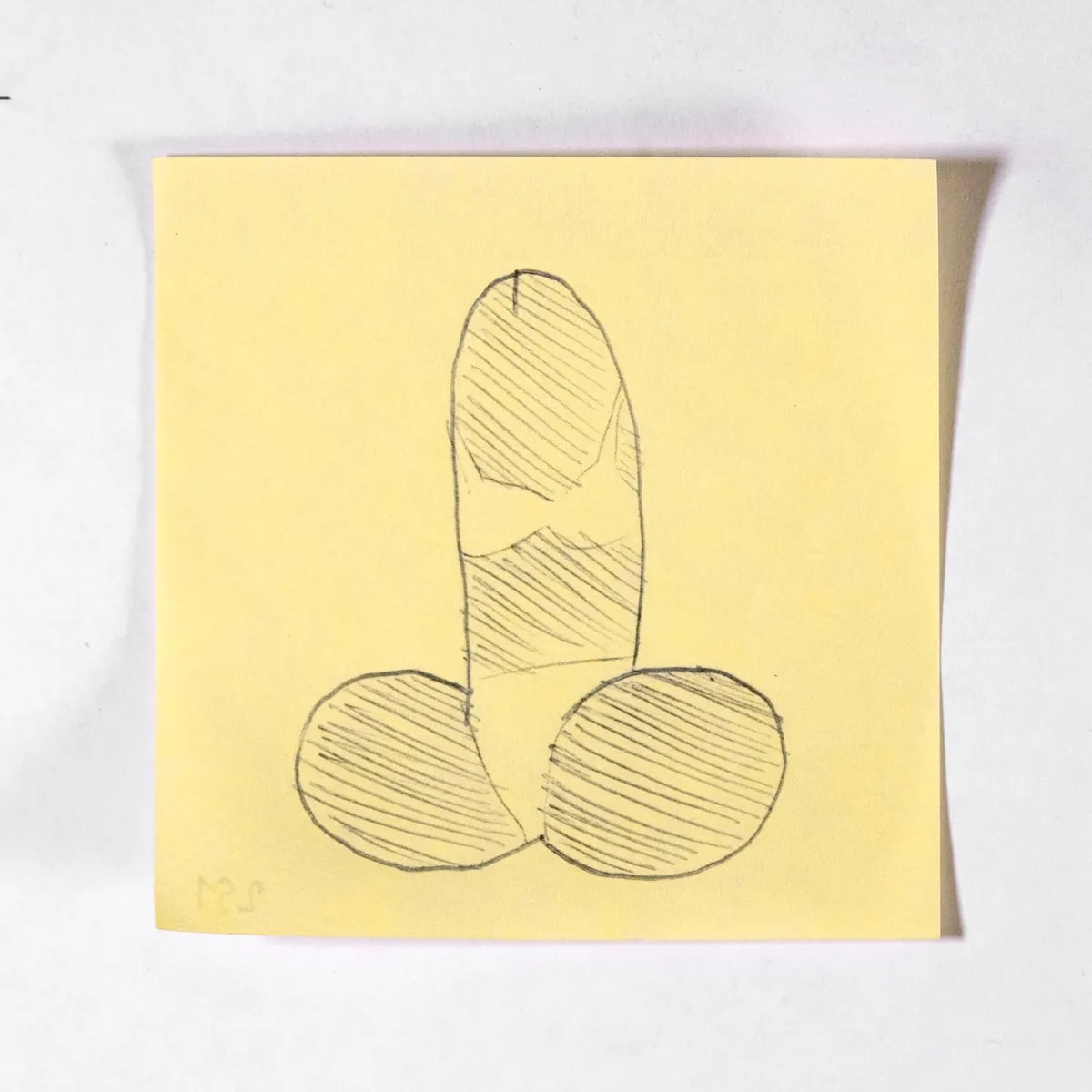 Vacation, No. 251 of 512: a hand-drawn cazzo on a sticky note