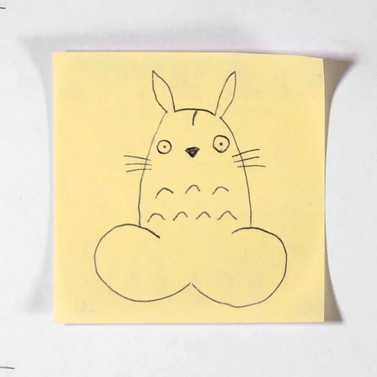 Totoro, No. 262 of 512: a hand-drawn cazzo on a sticky note