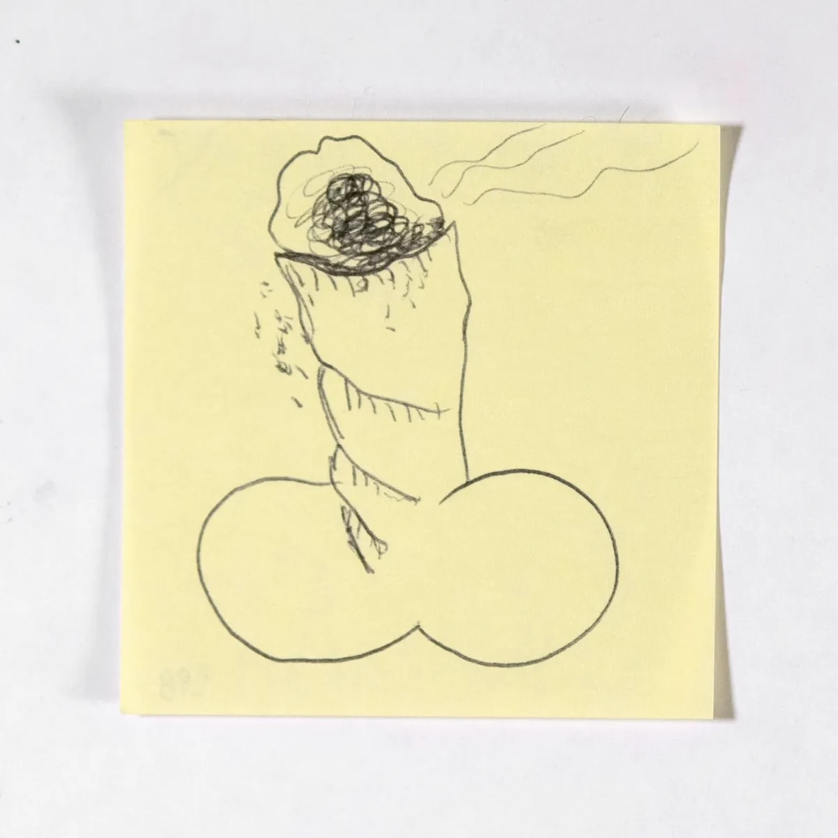 Joint, No. 298 of 512: a hand-drawn cazzo on a sticky note