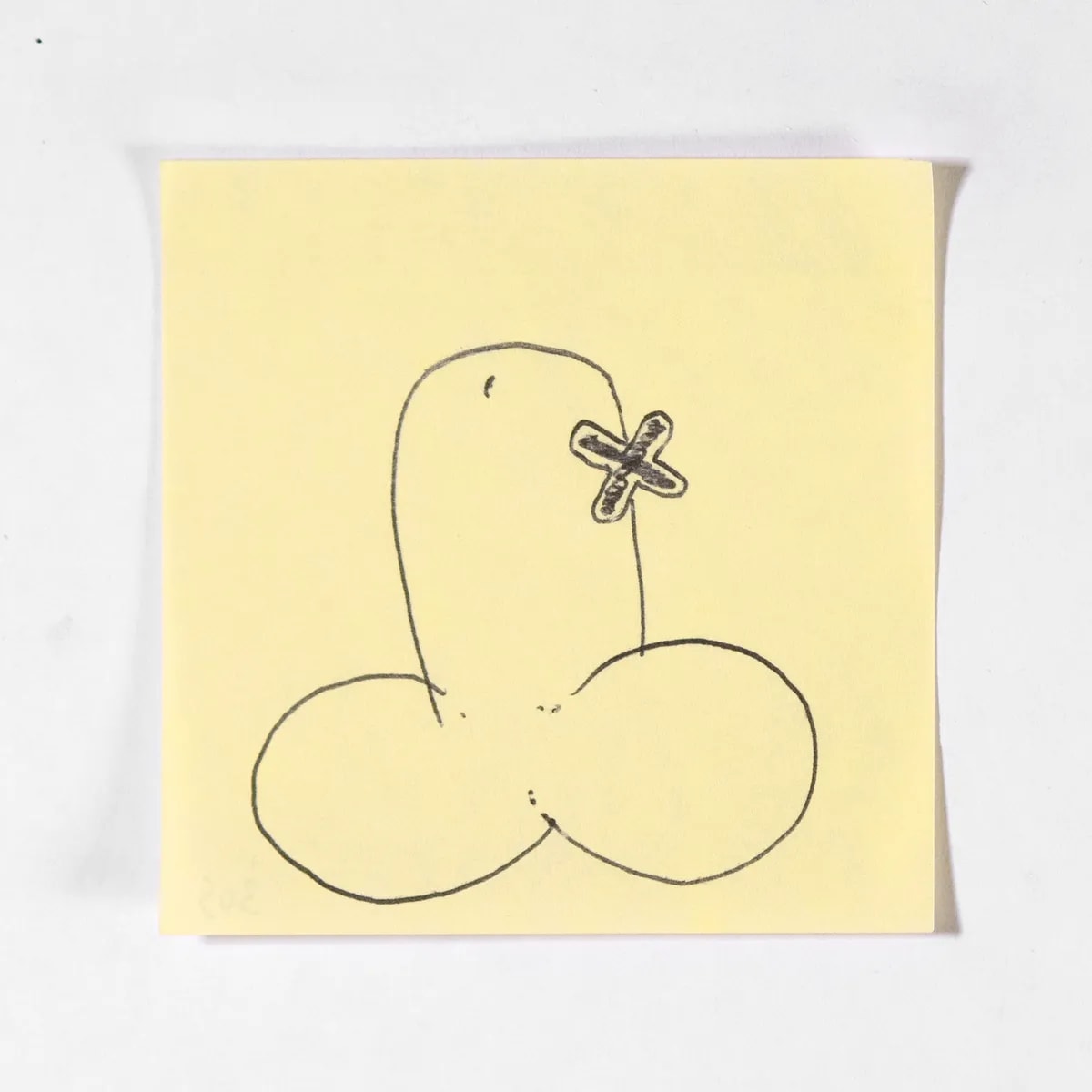 Popup, No. 305 of 512: a hand-drawn cazzo on a sticky note