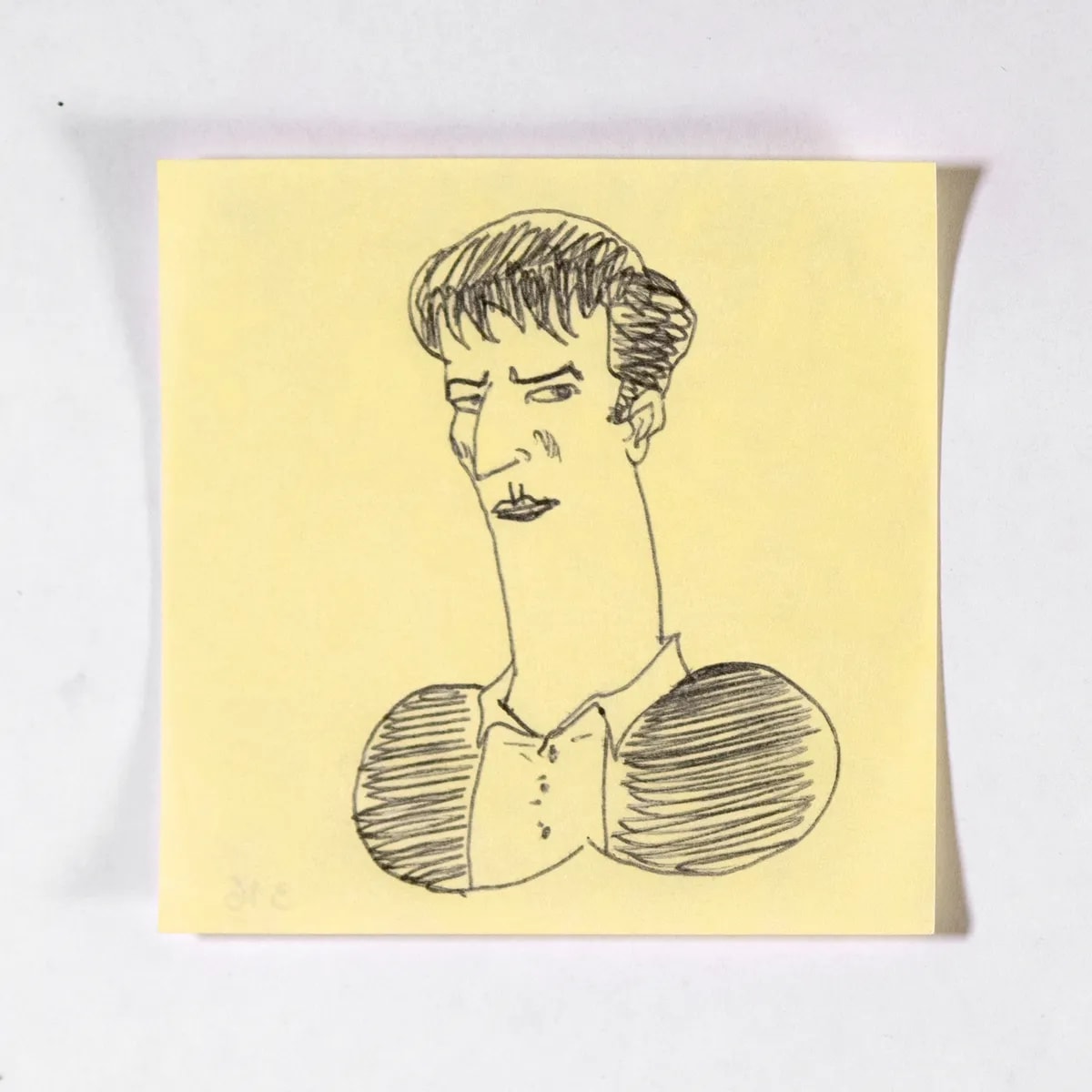 Dylan, No. 316 of 512: a hand-drawn cazzo on a sticky note