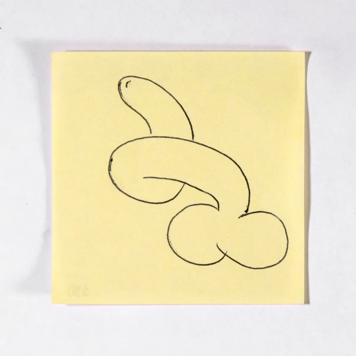 Wry, No. 330 of 512: a hand-drawn cazzo on a sticky note