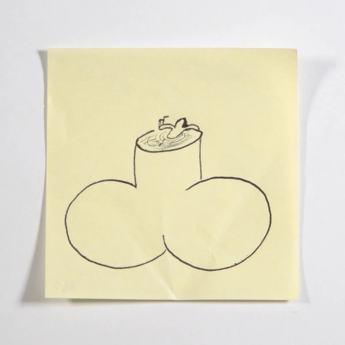 Holidays, No. 340 of 512: a hand-drawn cazzo on a sticky note