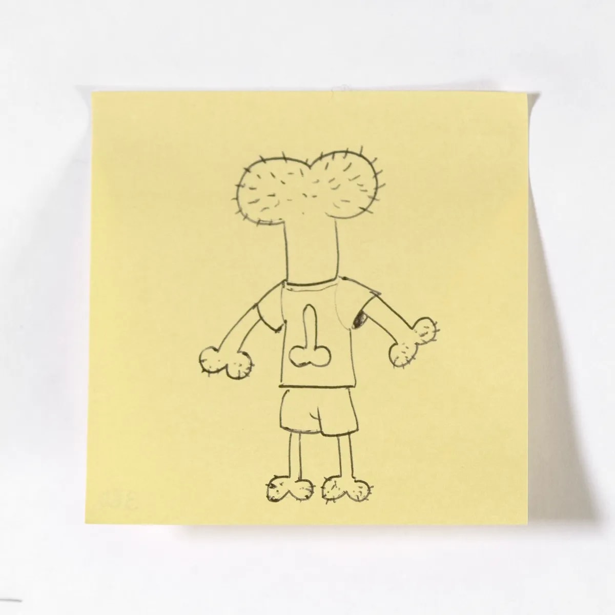 Jaunty, No. 360 of 512: a hand-drawn cazzo on a sticky note