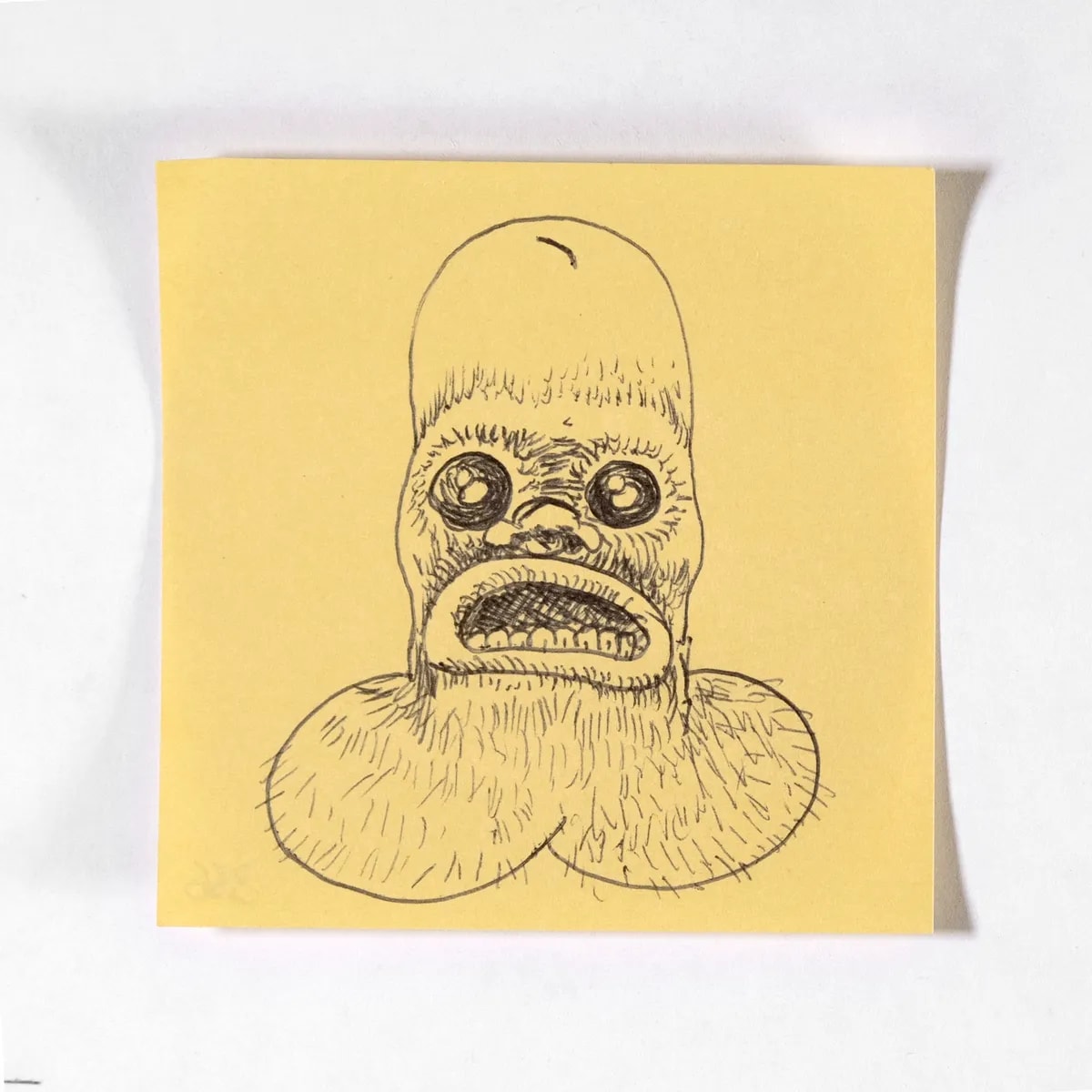 Totemic, No. 366 of 512: a hand-drawn cazzo on a sticky note