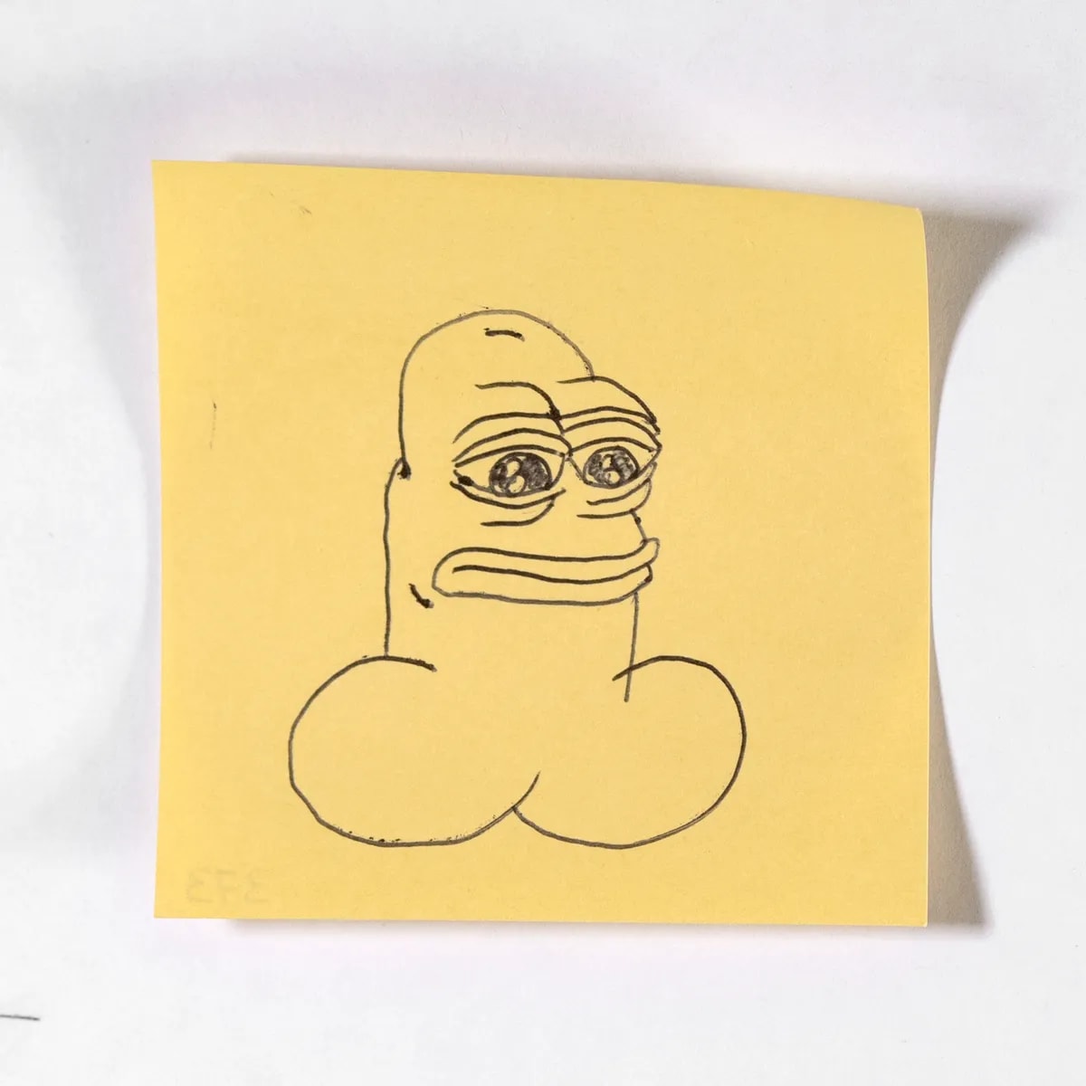 Pepe, No. 373 of 512: a hand-drawn cazzo on a sticky note