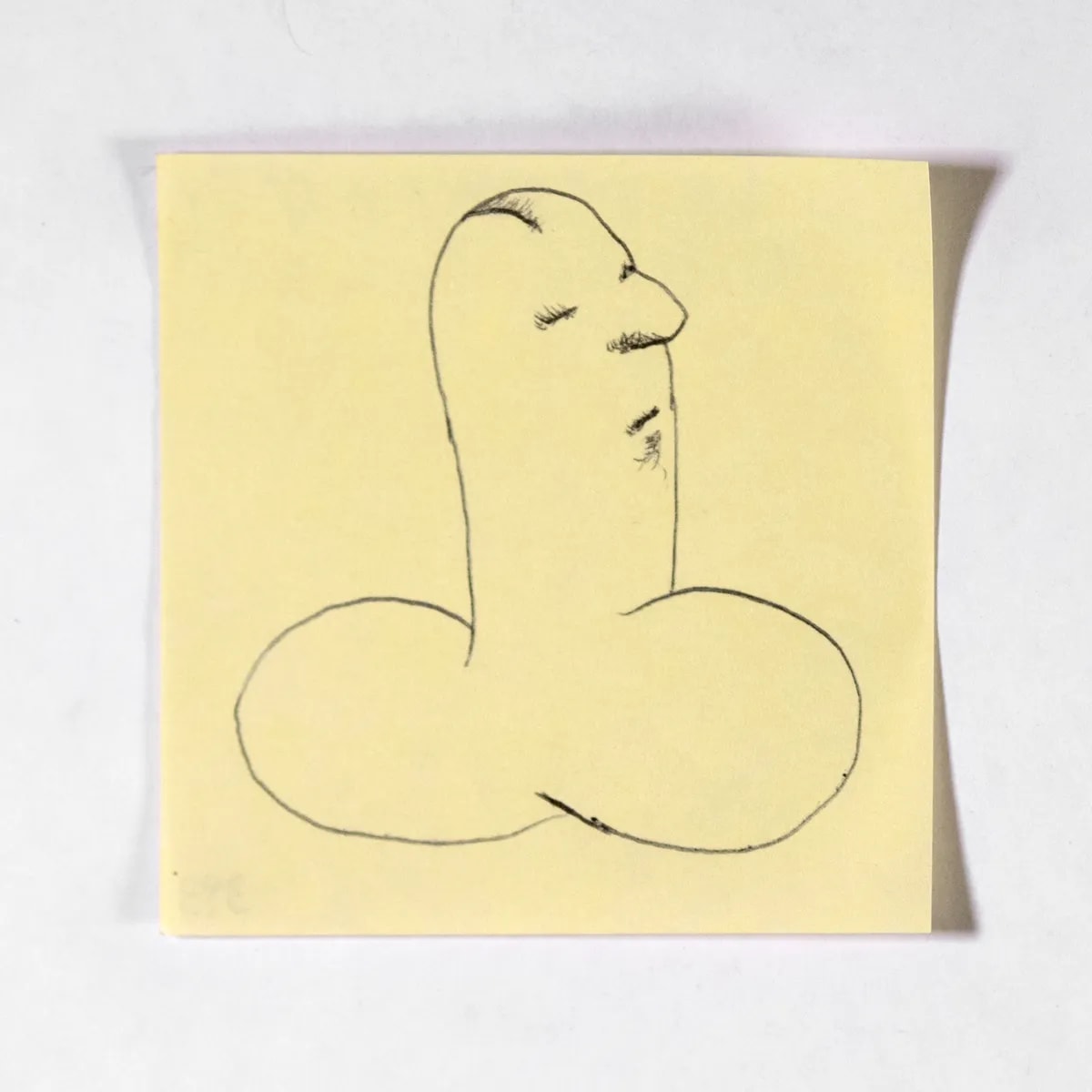 Moebius, No. 393 of 512: a hand-drawn cazzo on a sticky note
