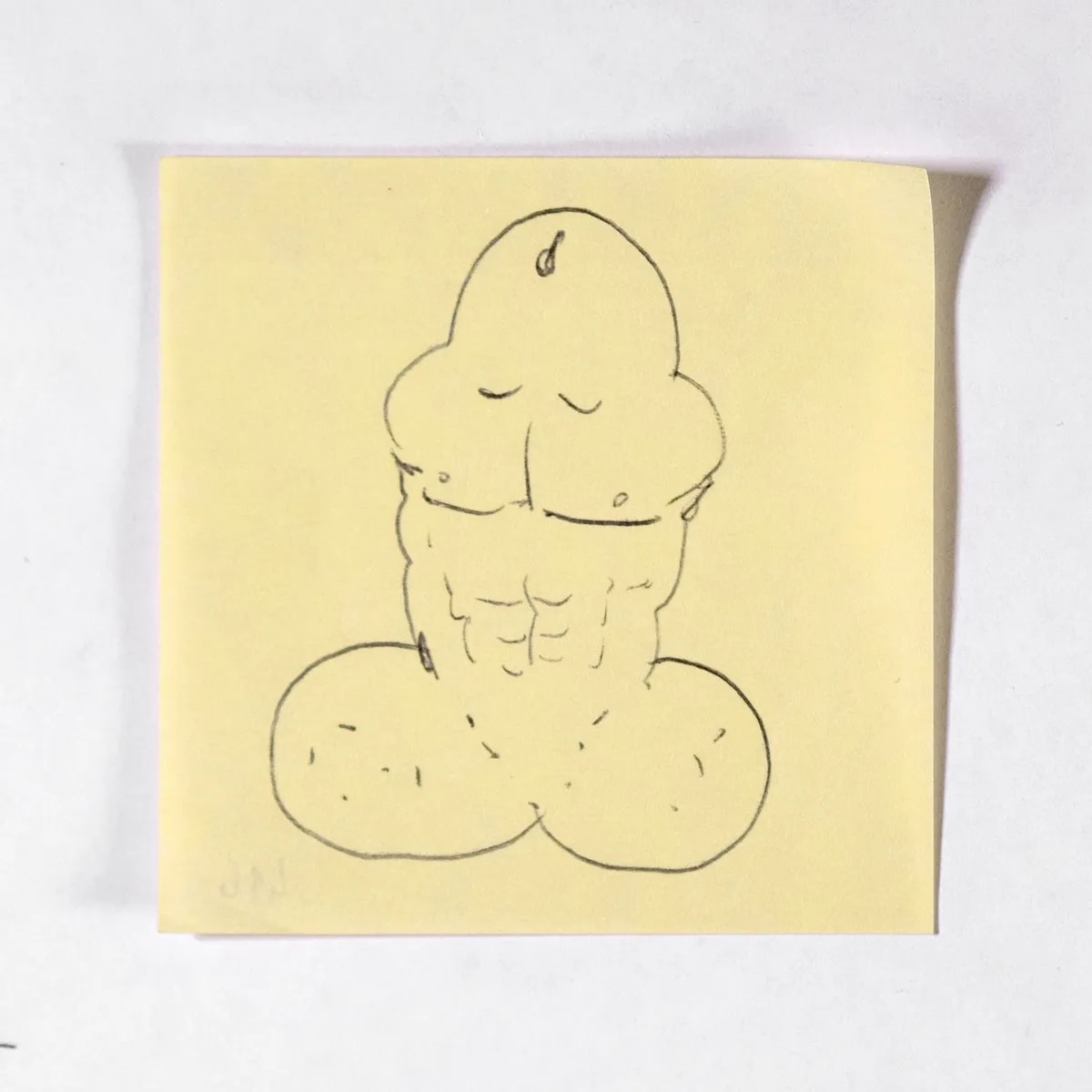 Hulk, No. 416 of 512: a hand-drawn cazzo on a sticky note