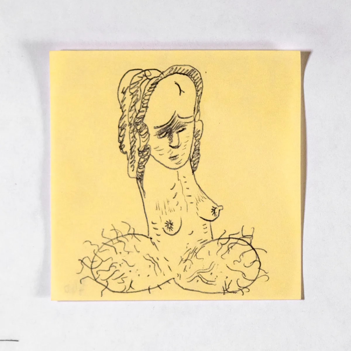 Melancholy, No. 440 of 512: a hand-drawn cazzo on a sticky note