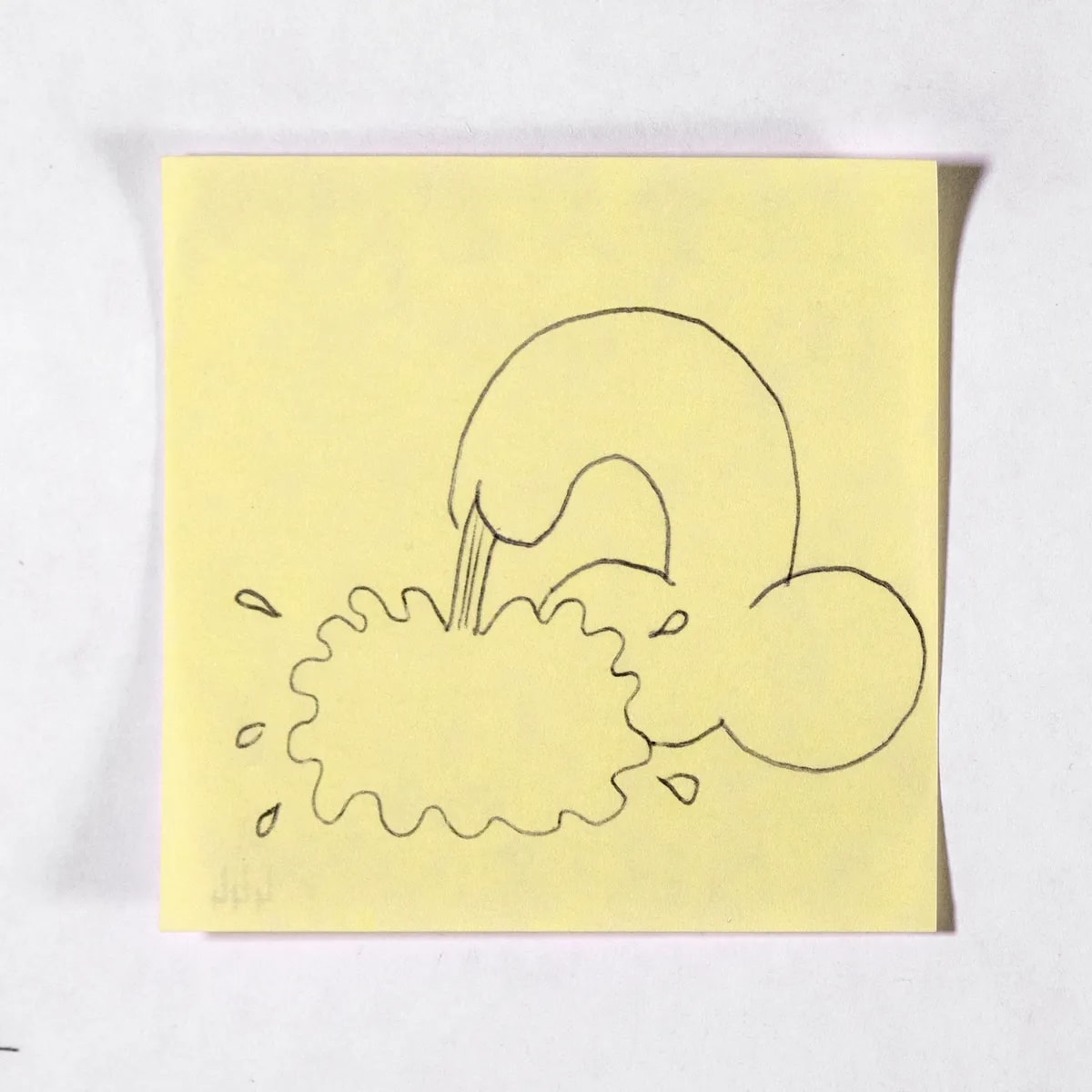 Aquarius, No. 444 of 512: a hand-drawn cazzo on a sticky note