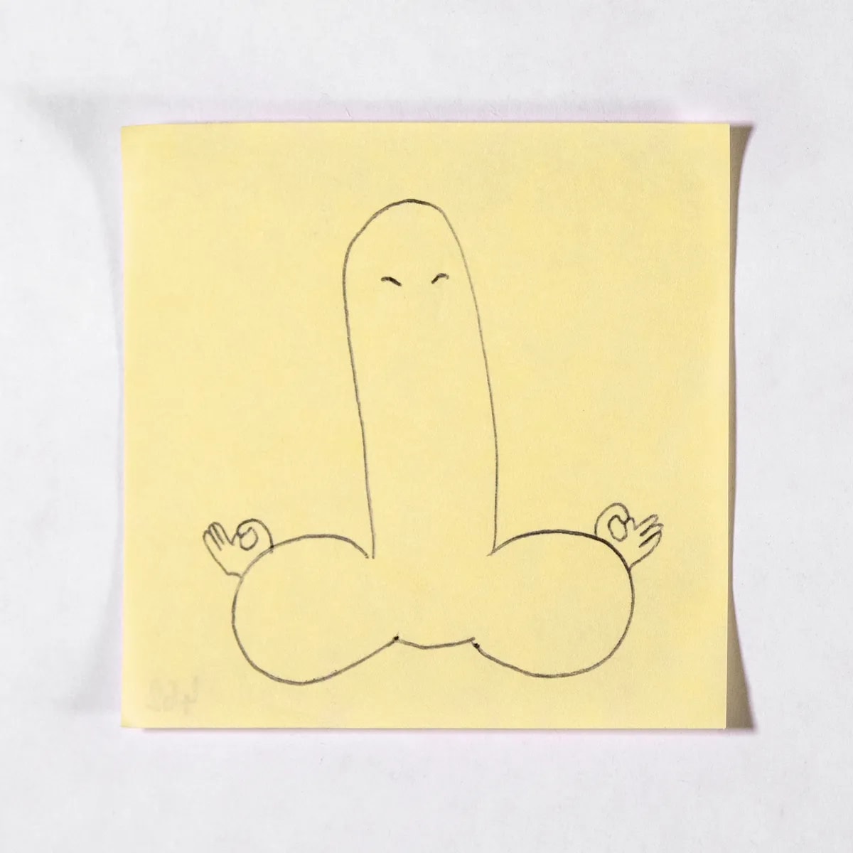 Zen, No. 462 of 512: a hand-drawn cazzo on a sticky note