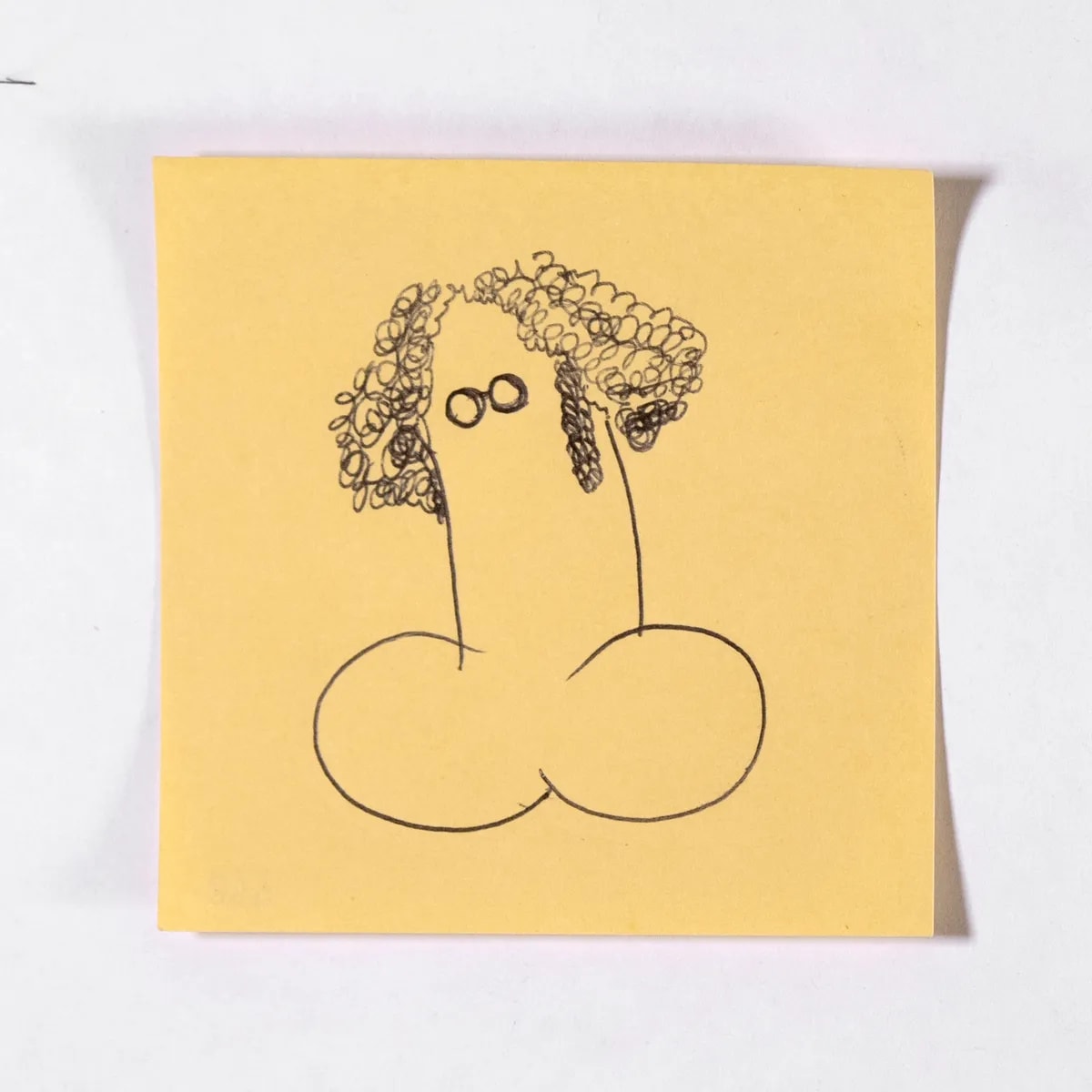 Portrait14, No. 468 of 512: a hand-drawn cazzo on a sticky note