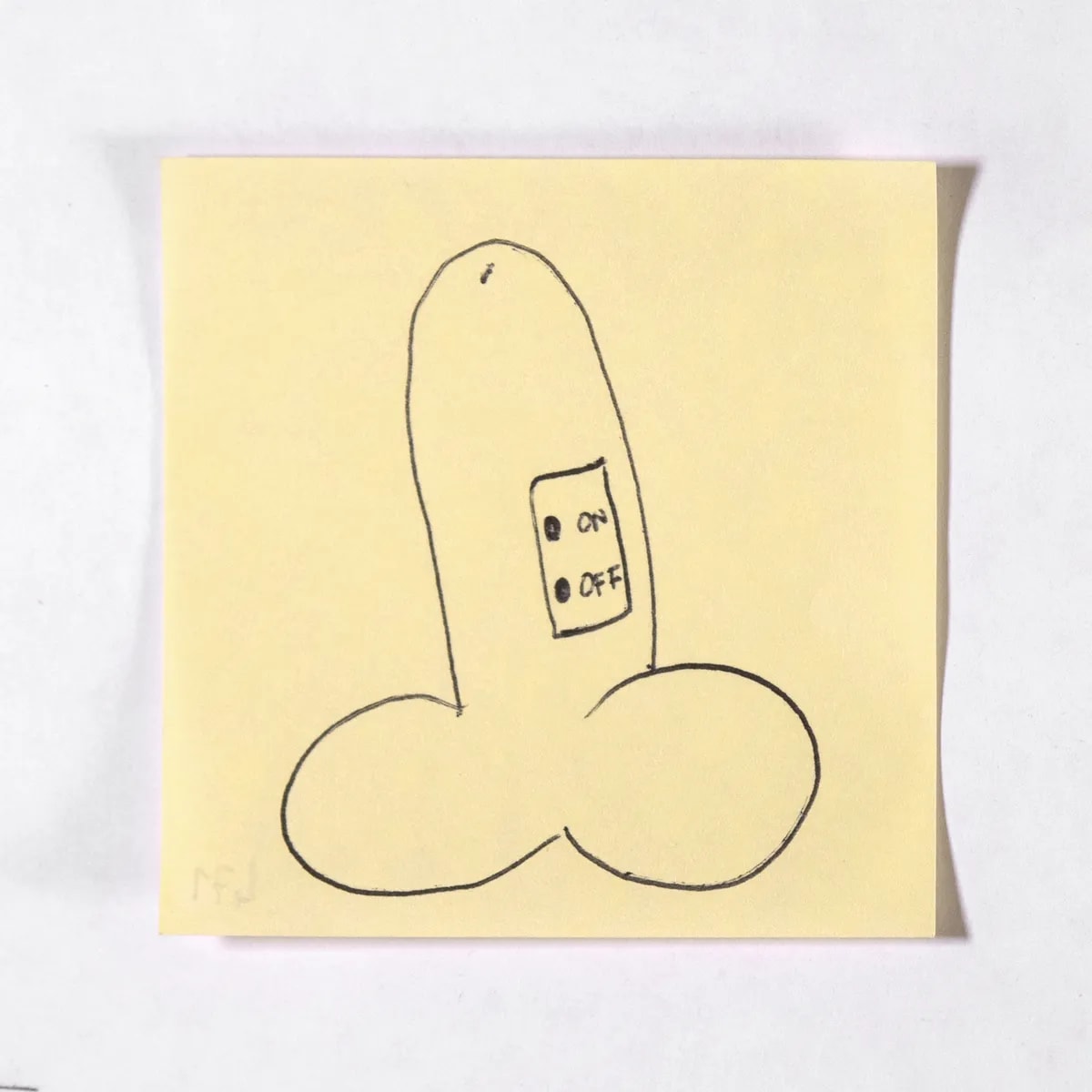 Switch, No. 471 of 512: a hand-drawn cazzo on a sticky note