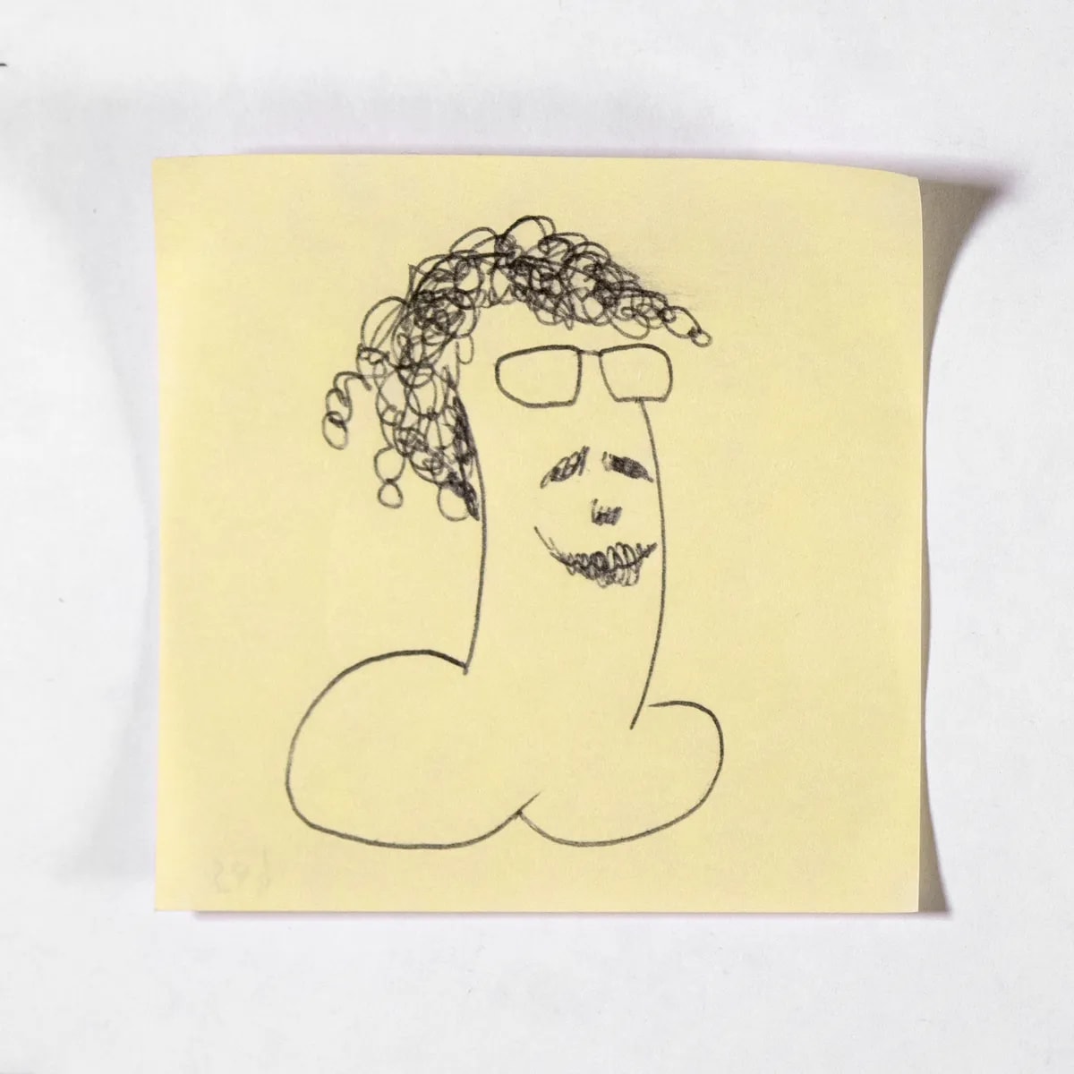 Portrait15, No. 495 of 512: a hand-drawn cazzo on a sticky note