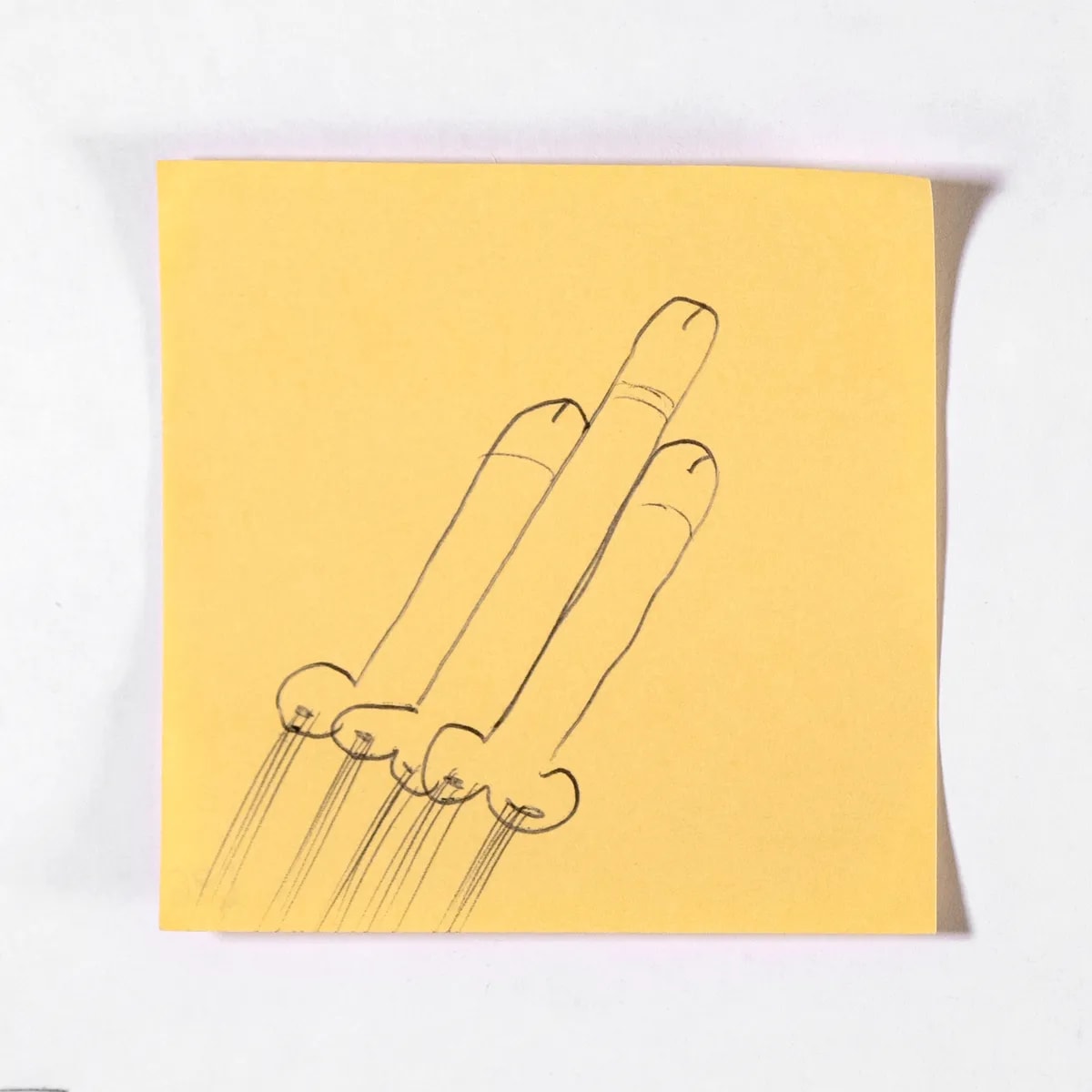 SpaceX, No. 496 of 512: a hand-drawn cazzo on a sticky note