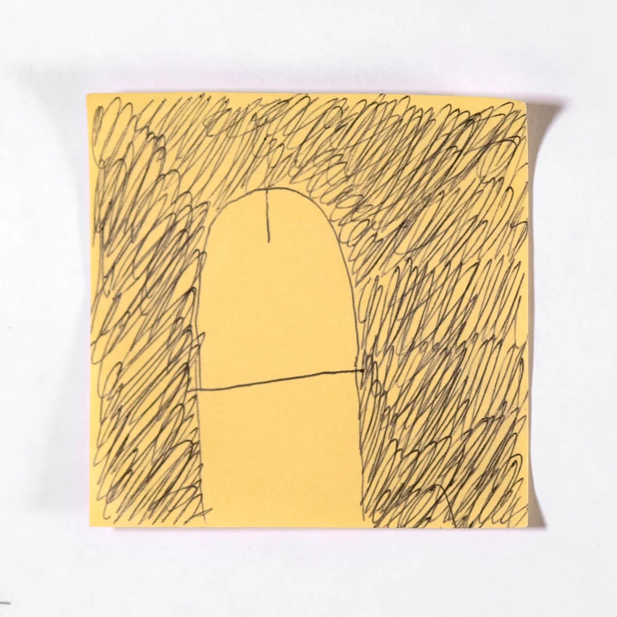 3/3, No. 502 of 512: a hand-drawn cazzo on a sticky note