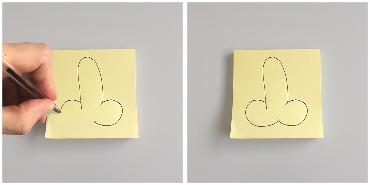 Drawing a piece on a sticky note