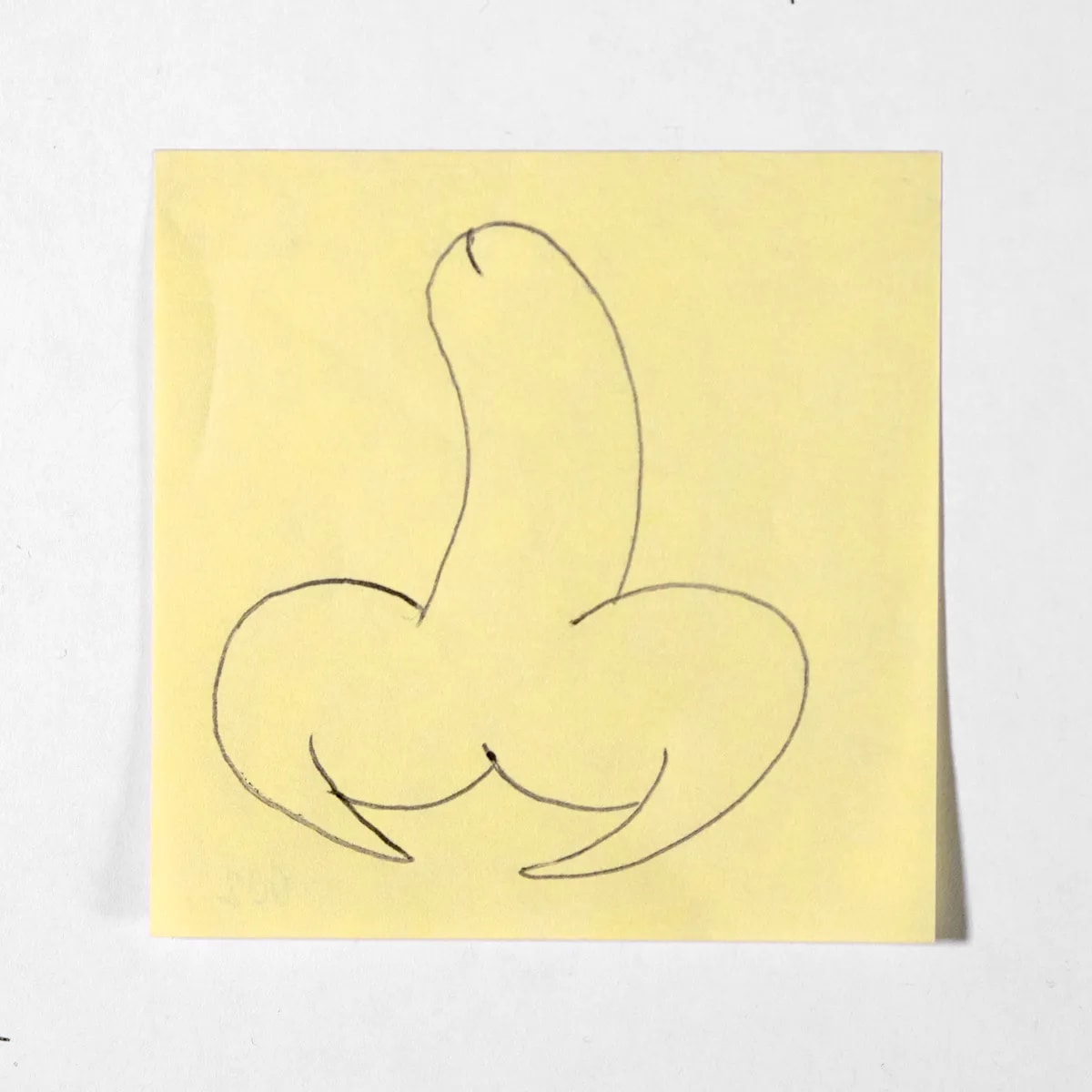 Cancer, No. 002 of 512: a hand-drawn cazzo on a sticky note