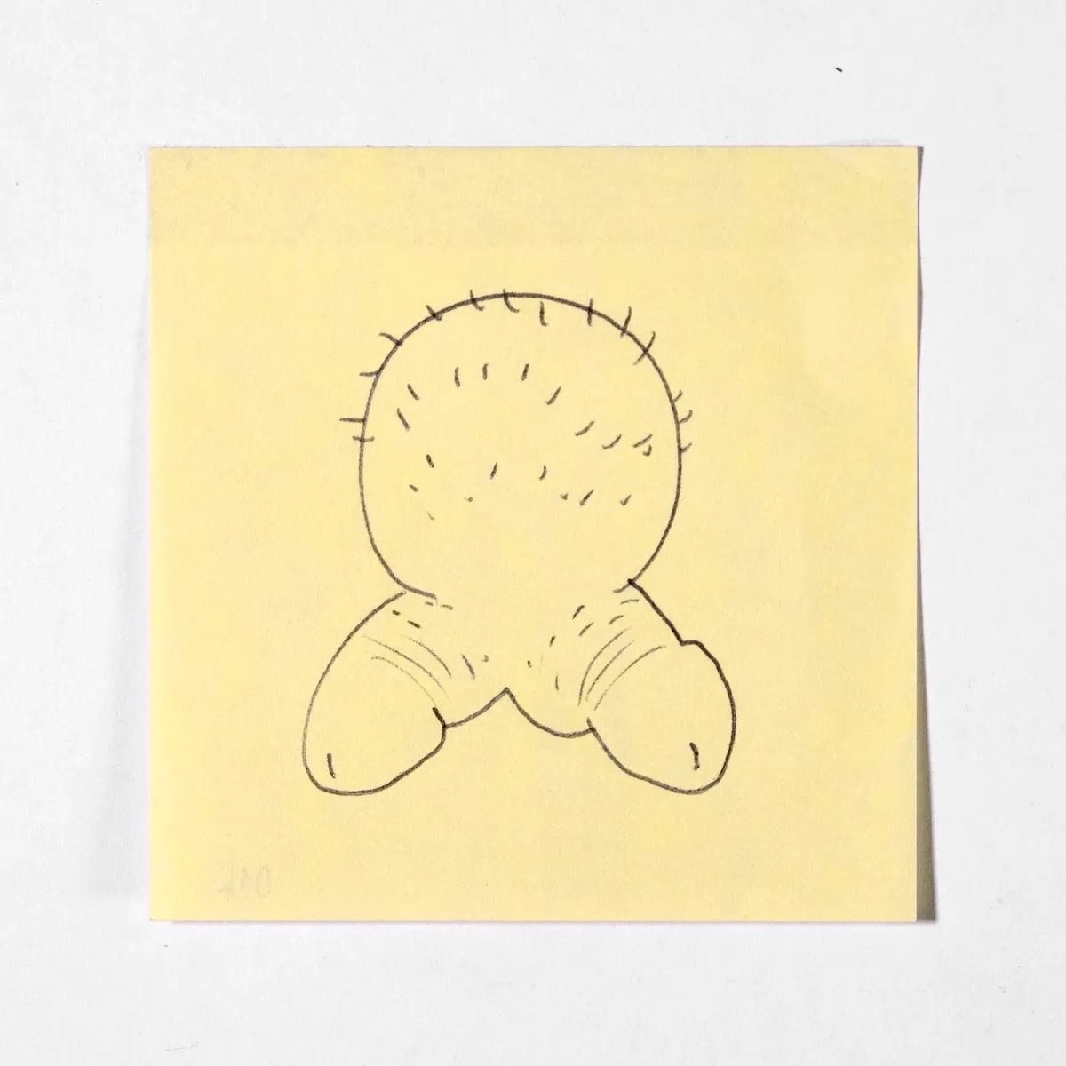 Reversal, No. 014 of 512: a hand-drawn cazzo on a sticky note