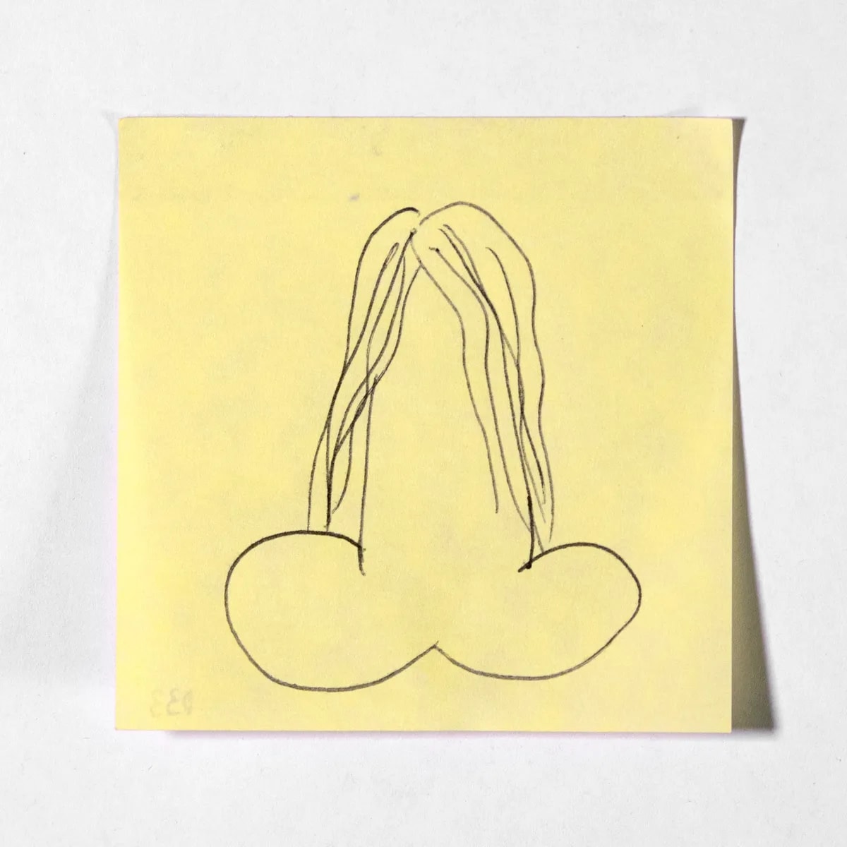Portrait2, No. 033 of 512: a hand-drawn cazzo on a sticky note