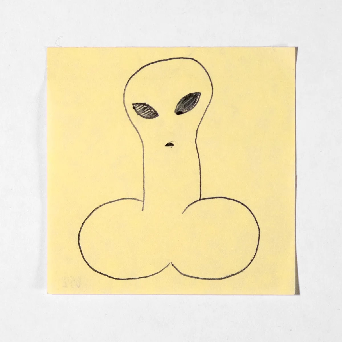 Roswell, No. 052 of 512: a hand-drawn cazzo on a sticky note