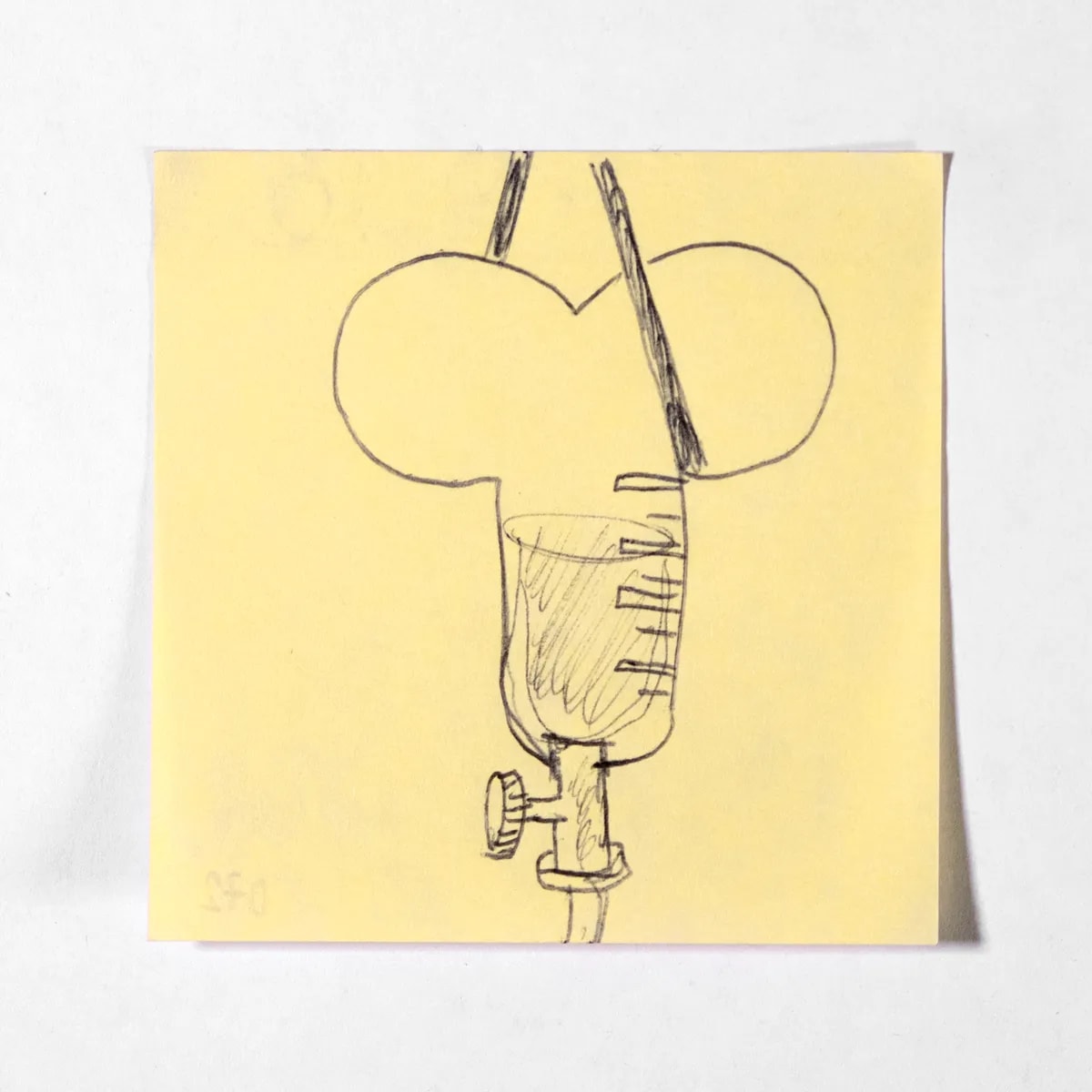 Drip, No. 072 of 512: a hand-drawn cazzo on a sticky note